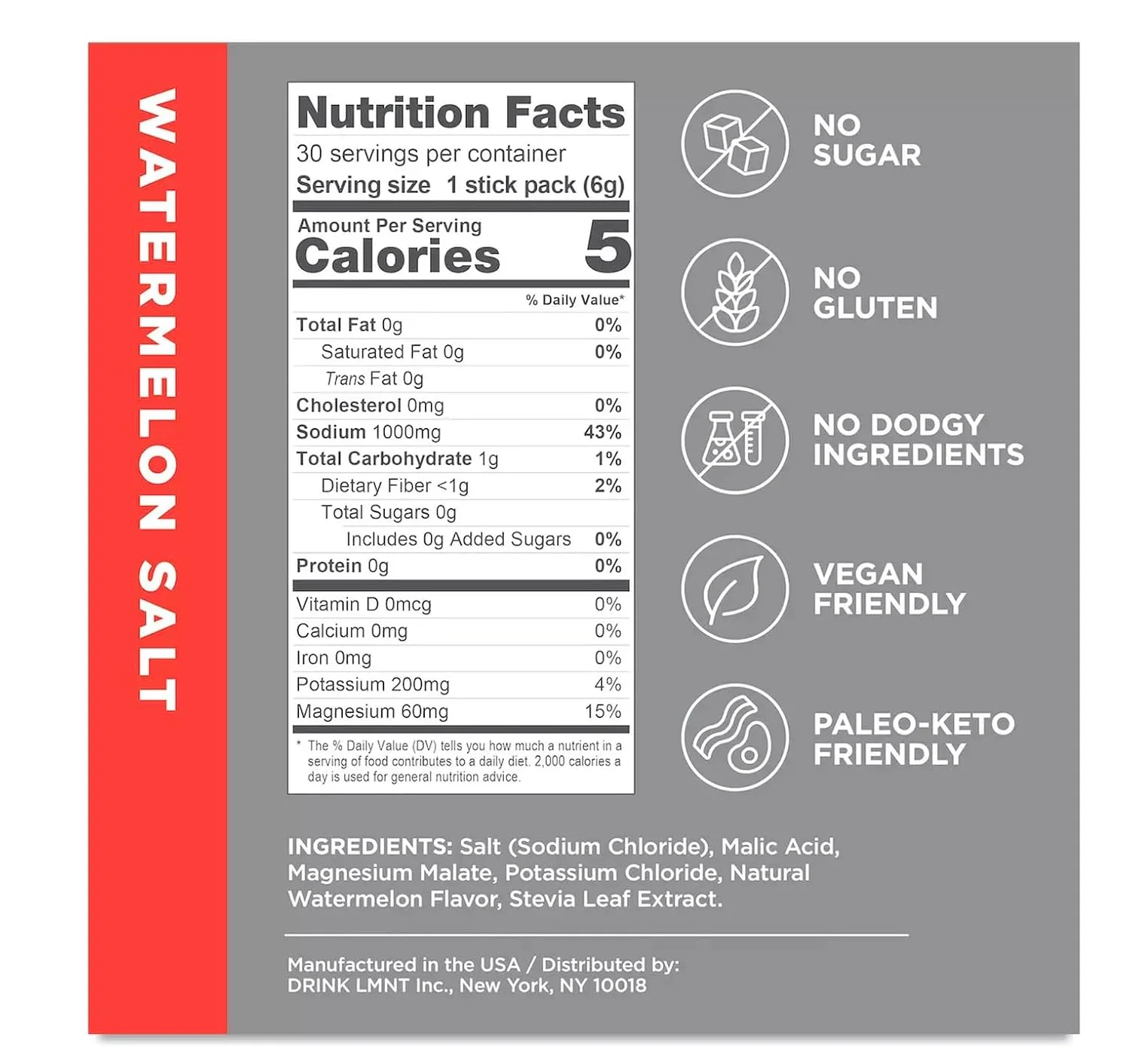 الکترولیت های بدون قند LMNT - | مخلوط نوشیدنی | 30 عدد (30 عدد، هندوانه) الکترولیت های بدون قند LMNT - | مخلوط نوشیدنی | 30 عدد (30 عدد، هندوانه)