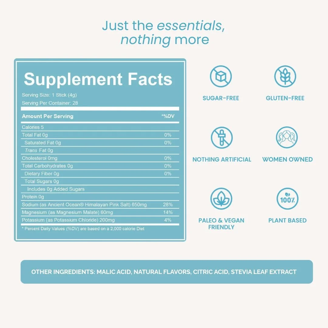 پک متنوع پودر الکترولیت لیدو — نوشیدنی آبرسان بدون شکر با سدیم متعادل برای جبران سریع — مناسب برای گیاهخواران، رژیم پالئو و روزه داری — 28 عدد