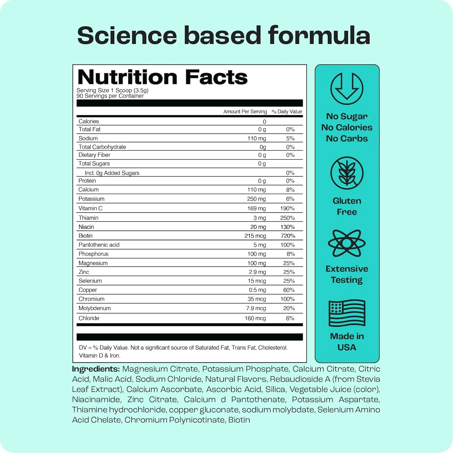 پودر الکترولیت بدون شکر KEY NUTRIENTS - پودر الکترولیت با طعم لیموناد توت فرنگی آبدار - پودر آبرسان - بدون کالری، پودر الکترولیت کتو بدون گلوتن - 90 سروینگ - ساخت آمریکا