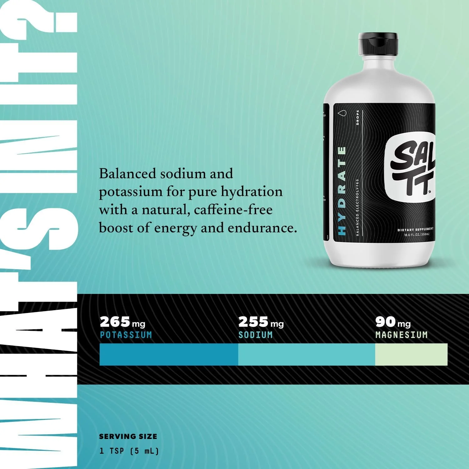 قطره های الکترولیت SALTT Hydrate - رژیم های کتو - روزه داری متناوب - پشتیبانی از سیستم ایمنی - فاقد گلوتن و شکر - پالئو - سدیم، منیزیم، پتاسیم و مواد معدنی کمیاب - بدون طعم - 8.3 fl oz