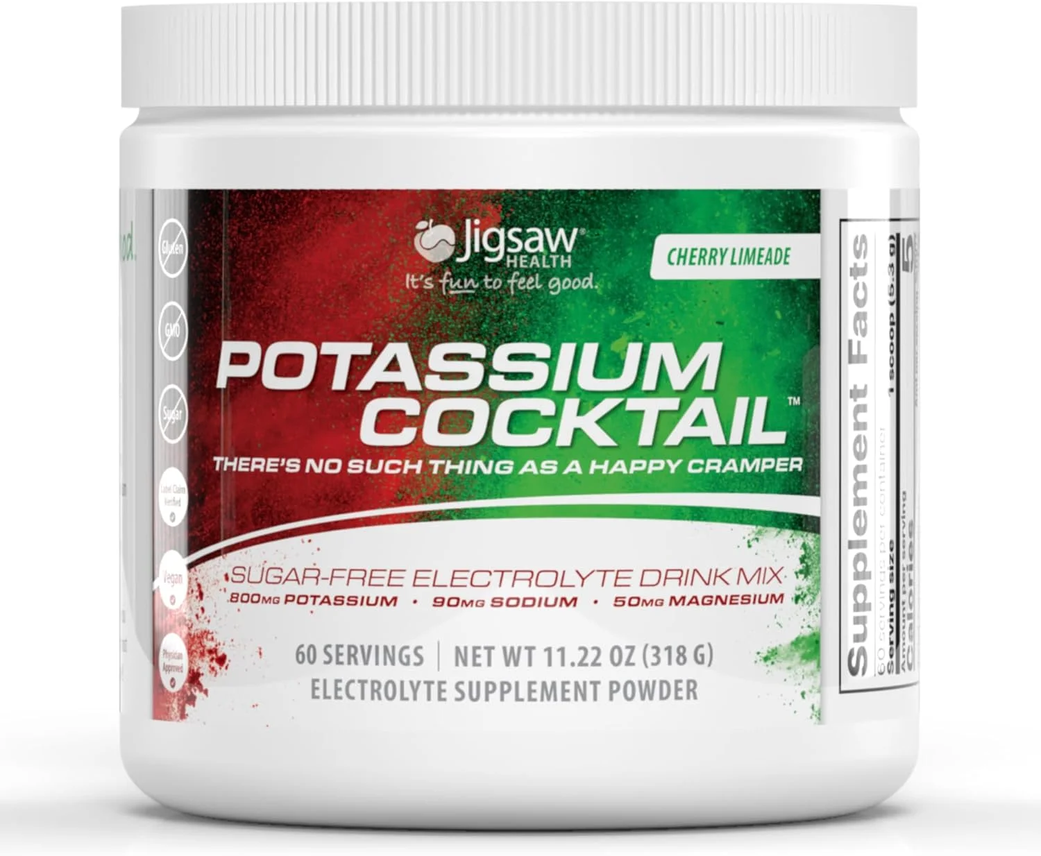 کوکتل پتاسیم Jigsaw Health | طعم لیموناد گیلاس | 60 سروینگ (شیشه)