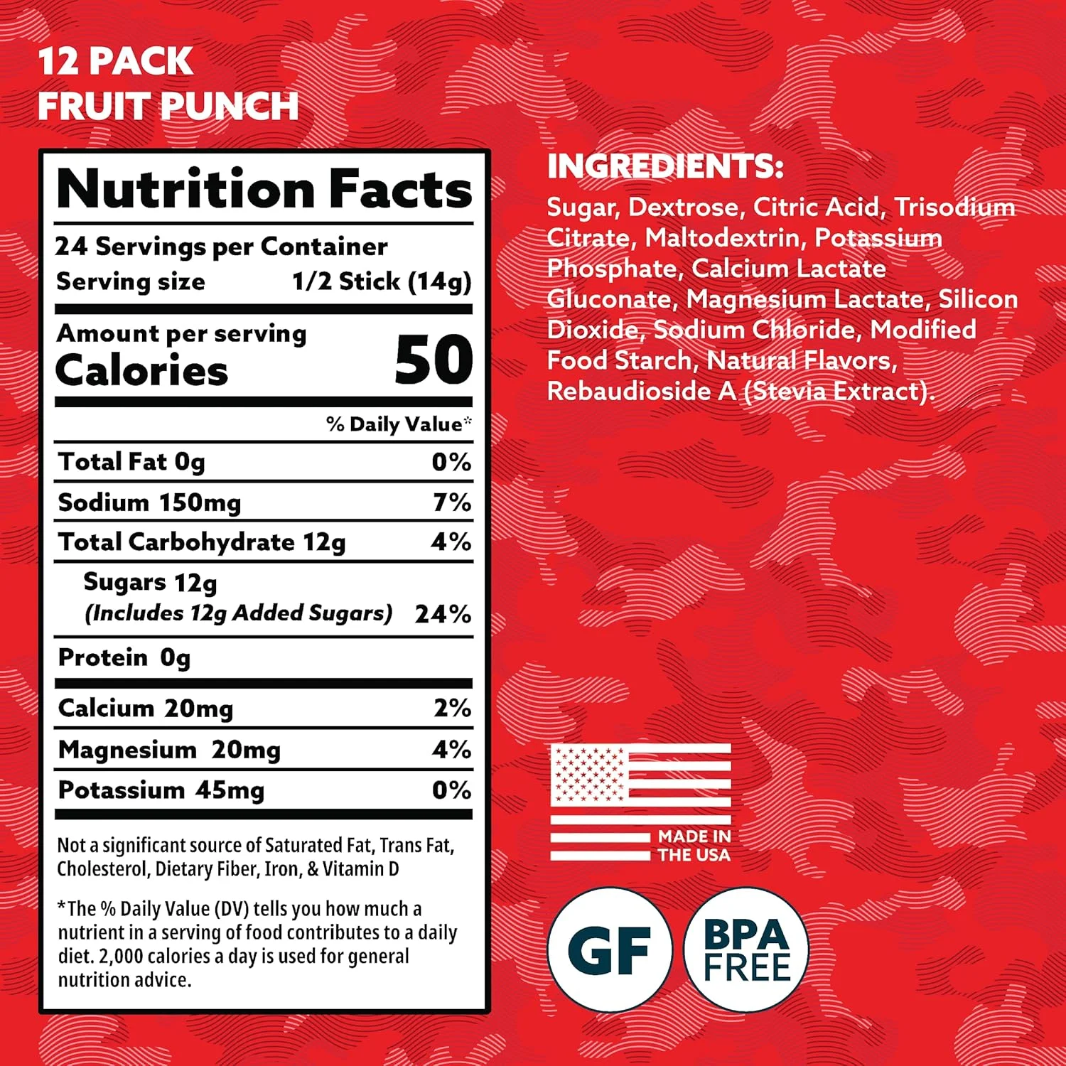 پودر مخلوط نوشیدنی الکترولیت HOIST – آبرسانی سریع، فرمول آبرسانی نظامی – پانچ میوه (12 بسته تک نفره)