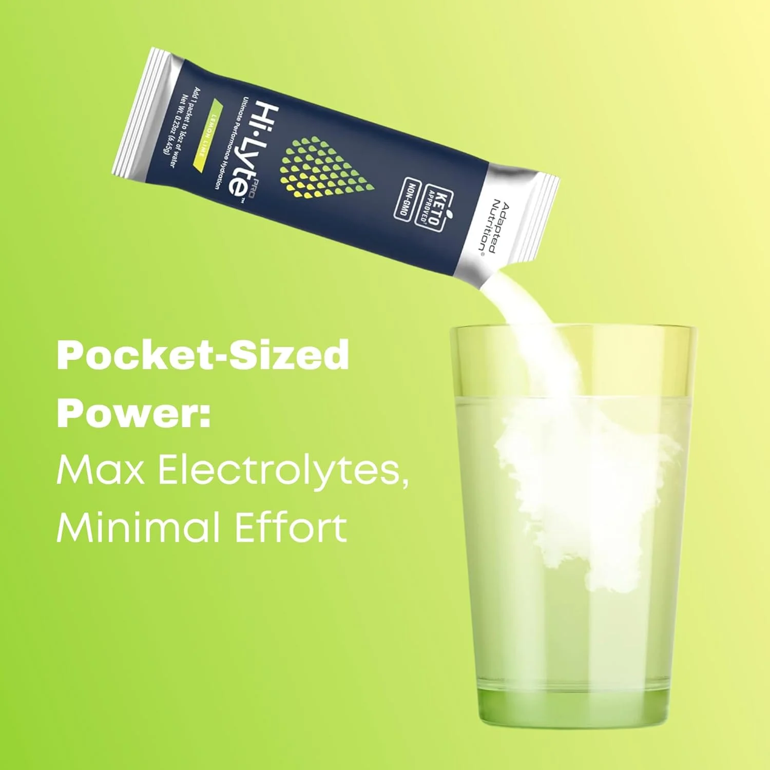 بسته های نوشیدنی هیدراتاسیون Hi-Lyte Pro Adapted Nutrition - 16 بسته تک نفره | لیمو ترش | پودر الکترولیت طعم دار | بدون شکر، بدون کربوهیدرات، بدون کالری