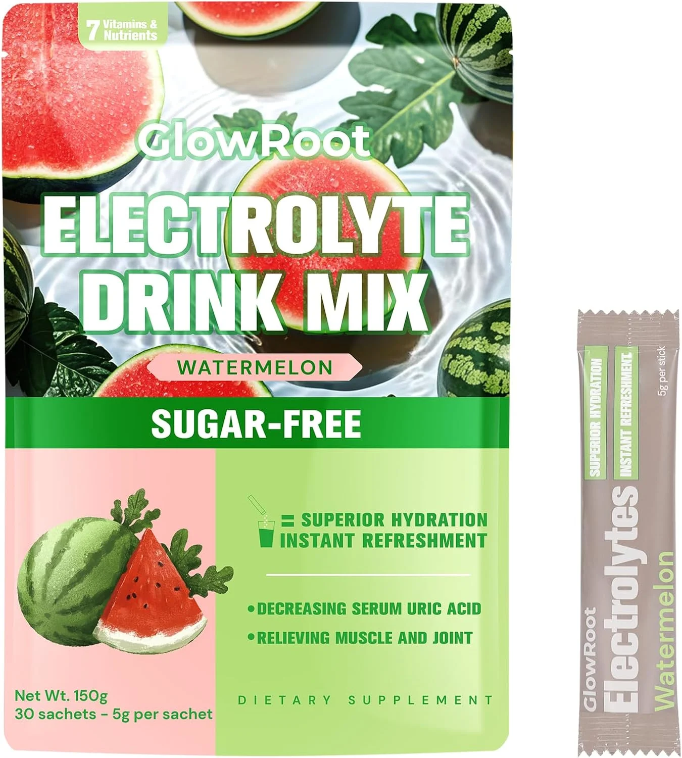 نوشیدنی الکترولیت روزانه – طعم هندوانه، 30 بسته چوبی * 5 گرم – بسته های آبرسانی با 7 الکترولیت و مواد معدنی، پودر الکترولیت بدون قند (هندوانه*30 چوب) نوشیدنی الکترولیت روزانه – طعم هندوانه، 30 بسته چوبی * 5 گرم – بسته های آبرسانی با 7 الکترولیت و مواد معدنی، پودر الکترولیت بدون قند (هندوانه*30 چوب)