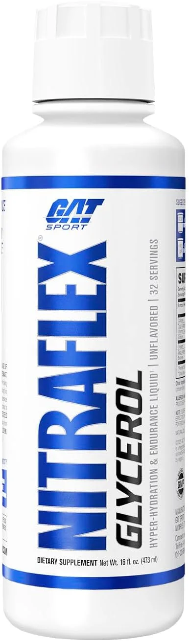 GAT SPORT Nitraflex Glycerol مایع قبل از تمرین، بدون محرک و کافئین، بتا آلانین، بتائین، الکترولیت ها، آبرسانی شدید، پمپ و استقامت، 473 میلی لیتر، بدون طعم GAT SPORT Nitraflex Glycerol مایع قبل از تمرین، بدون محرک و کافئین، بتا آلانین، بتائین، الکترولیت ها، آبرسانی شدید، پمپ و استقامت، 473 میلی لیتر، بدون طعم