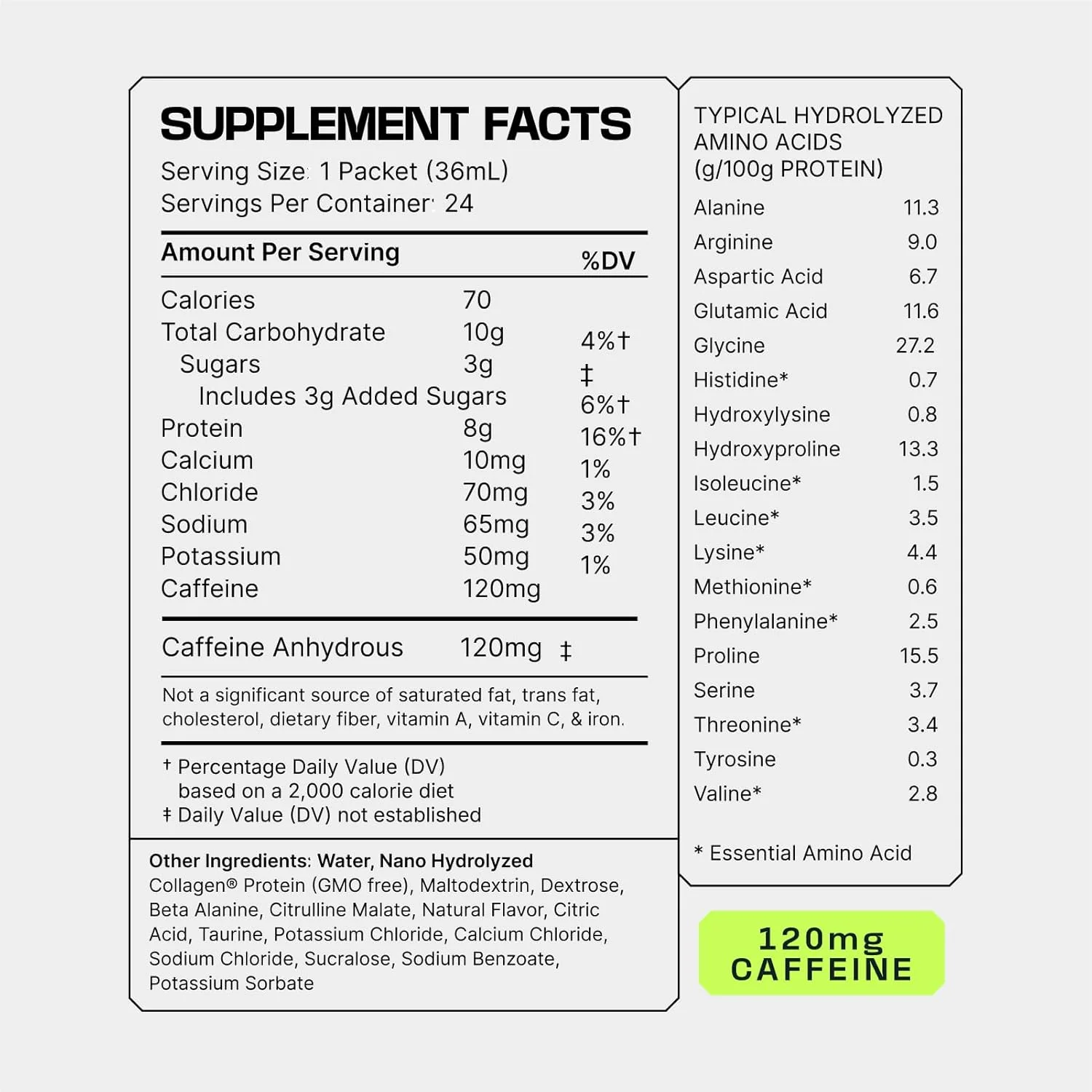 ژل انرژیزای قورباغه سوخت اولترا و شات پیش از تمرین انرژیزا با 120 میلیگرم کافئین، 1500 میلیگرم بتا آلانین، الکترولیتها، 8 گرم پروتئین کلاژن نانو هیدرولیز شده از علف تغذیه شده، 10 گرم کربوهیدرات، توت، بستههای 1.2 اونسی، بسته 24 عددی ژل انرژیزای قورباغه سوخت اولترا و شات پیش از تمرین انرژیزا با 120 میلیگرم کافئین، 1500 میلیگرم بتا آلانین، الکترولیتها، 8 گرم پروتئین کلاژن نانو هیدرولیز شده از علف تغذیه شده، 10 گرم کربوهیدرات، توت، بستههای 1.2 اونسی، بسته 24 عددی