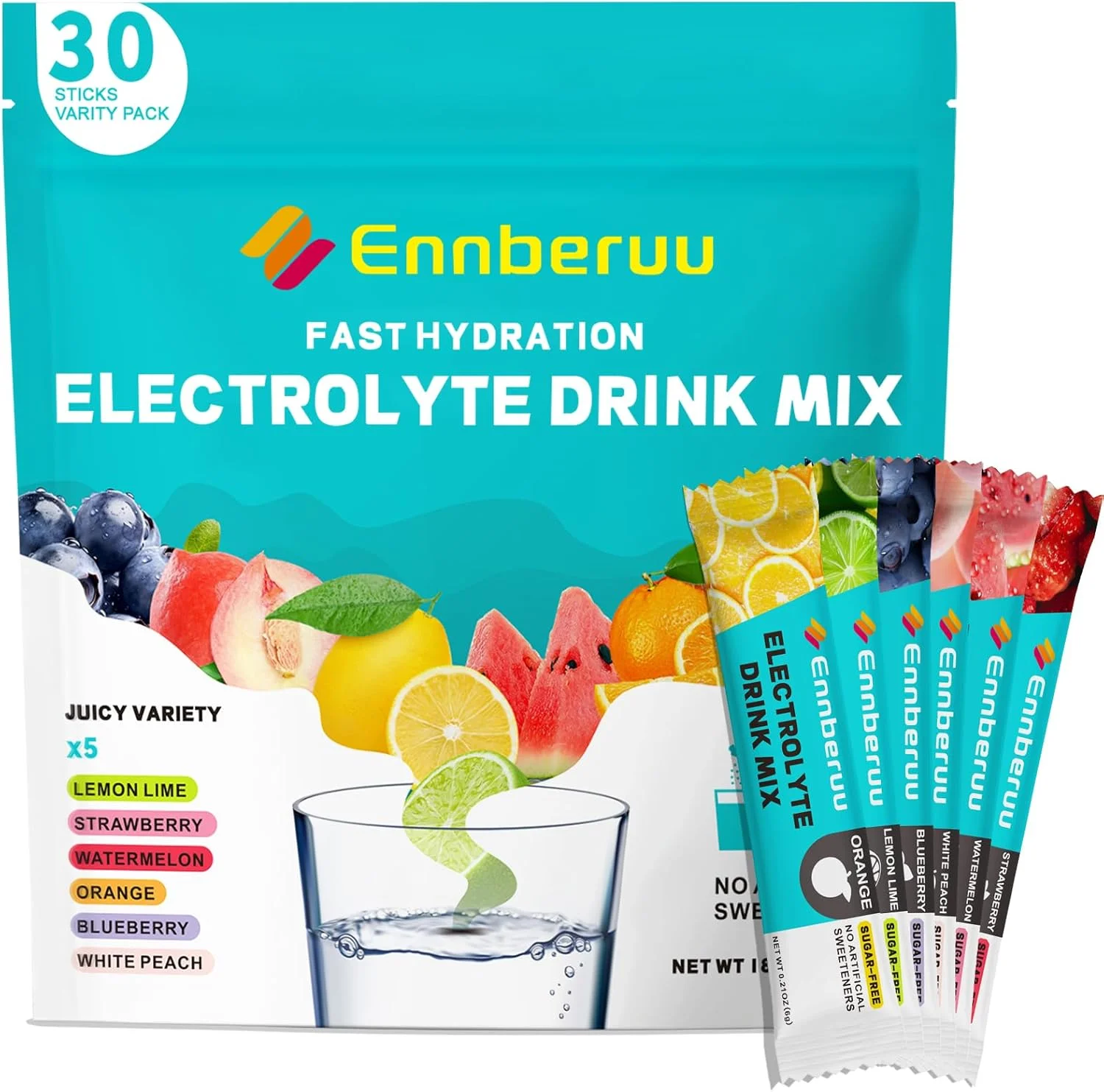 پودر الکترولیت، 30 عدد، آبرسانی سریع، مخلوط نوشیدنی الکترولیتی بدون شکر، بسته های الکترولیت مسافرتی برای آبرسانی سریع، 6 طعم پودر الکترولیت، 30 عدد، آبرسانی سریع، مخلوط نوشیدنی الکترولیتی بدون شکر، بسته های الکترولیت مسافرتی برای آبرسانی سریع، 6 طعم