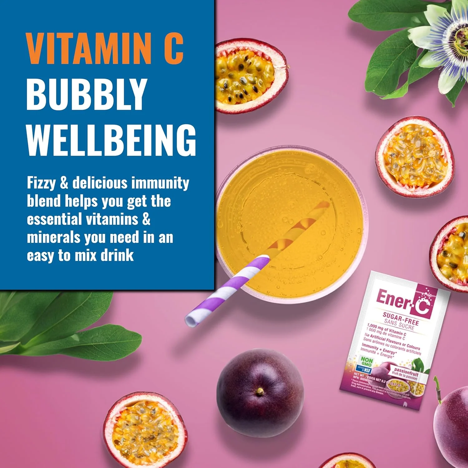 مخلوط نوشیدنی مولتی ویتامین بدون قند با طعم میوه گل ساعتی Ener-C حاوی ویتامین C 1000 میلی گرم و الکترولیت ها - پشتیبانی طبیعی از سیستم ایمنی با پودرهای آب میوه واقعی - غیر GMO، وگان و بدون گلوتن - 60 عدد مخلوط نوشیدنی مولتی ویتامین بدون قند با طعم میوه گل ساعتی Ener-C حاوی ویتامین C 1000 میلی گرم و الکترولیت ها - پشتیبانی طبیعی از سیستم ایمنی با پودرهای آب میوه واقعی - غیر GMO، وگان و بدون گلوتن - 60 عدد