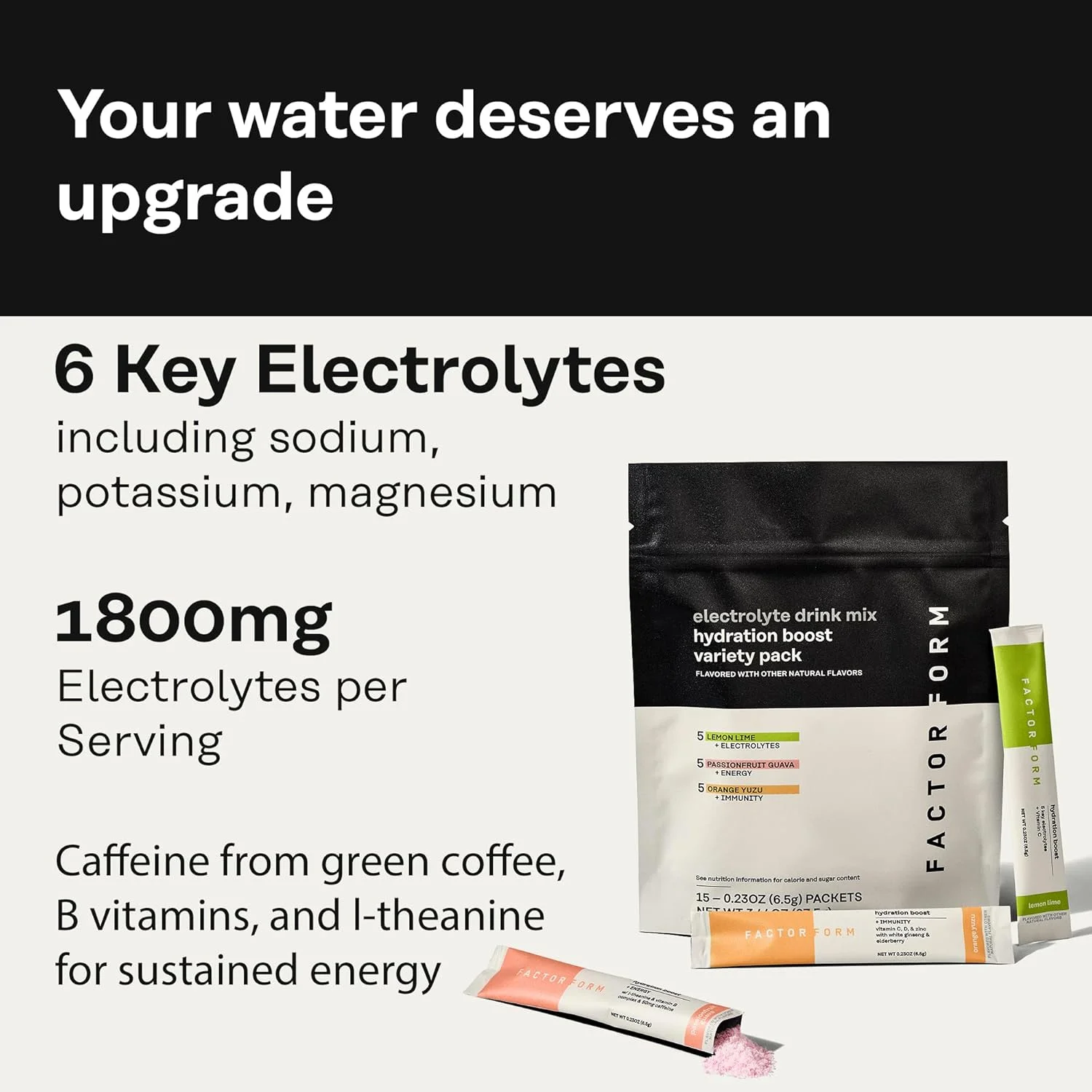 پودر الکترولیت تقویت کننده هیدراتاسیون فاکتور فرم | مخلوط نوشیدنی ورزشی با ویتامین C، D، B6 و B12 برای انرژی و ایمنی | بدون شکر افزوده | 5 کالری (15 بسته، بسته متنوع) پودر الکترولیت تقویت کننده هیدراتاسیون فاکتور فرم | مخلوط نوشیدنی ورزشی با ویتامین C، D، B6 و B12 برای انرژی و ایمنی | بدون شکر افزوده | 5 کالری (15 بسته، بسته متنوع)