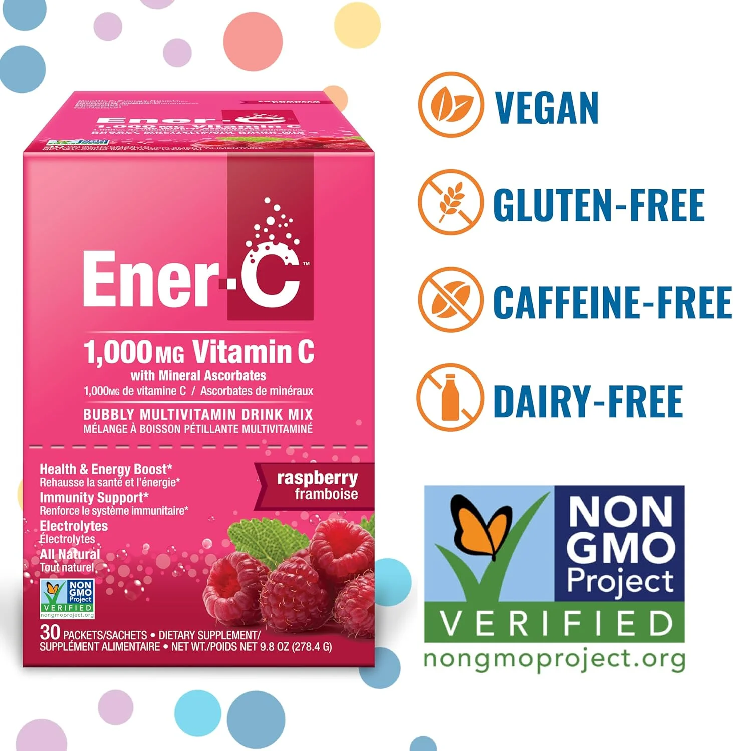 پودر مخلوط نوشیدنی مولتی ویتامین تمشک Ener-C، ویتامین C 1000 میلی گرم و الکترولیت ها با آب میوه واقعی، انرژی طبیعی و پشتیبانی از سیستم ایمنی برای زنان و مردان - غیر GMO، وگان و بدون گلوتن - 30 عدد پودر مخلوط نوشیدنی مولتی ویتامین تمشک Ener-C، ویتامین C 1000 میلی گرم و الکترولیت ها با آب میوه واقعی، انرژی طبیعی و پشتیبانی از سیستم ایمنی برای زنان و مردان - غیر GMO، وگان و بدون گلوتن - 30 عدد