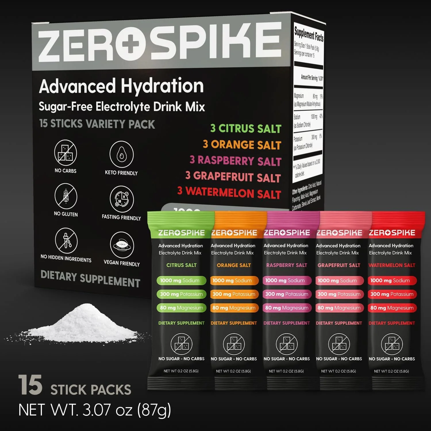 پودر الکترولیت بدون شکر | مخلوط نوشیدنی نمک های کتو و فستینگ | مکمل ها: مواد مغذی آبرسانی ضروری که در آب تصفیه شده وجود ندارد | تمیز، بسته متنوع، بدون کالری | 15 عدد پودر الکترولیت بدون شکر | مخلوط نوشیدنی نمک های کتو و فستینگ | مکمل ها: مواد مغذی آبرسانی ضروری که در آب تصفیه شده وجود ندارد | تمیز، بسته متنوع، بدون کالری | 15 عدد