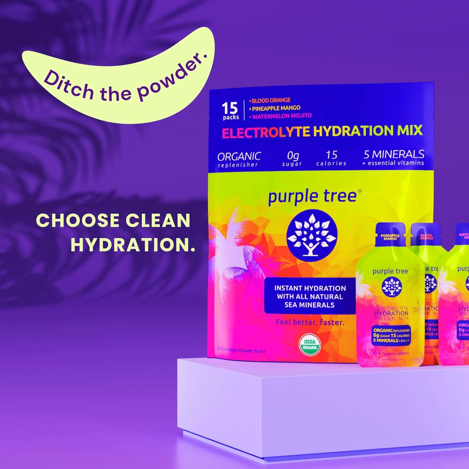 پودرهای الکترولیت آبرسان ارگانیک درخت بنفش، بدون شکر، نمک دریا، پودرهای آبرسانی روزانه برای تسکین سریع کم آبی - مخلوط نوشیدنی آب، بسته متنوع، 15 واحد پودرهای الکترولیت آبرسان ارگانیک درخت بنفش، بدون شکر، نمک دریا، پودرهای آبرسانی روزانه برای تسکین سریع کم آبی - مخلوط نوشیدنی آب، بسته متنوع، 15 واحد