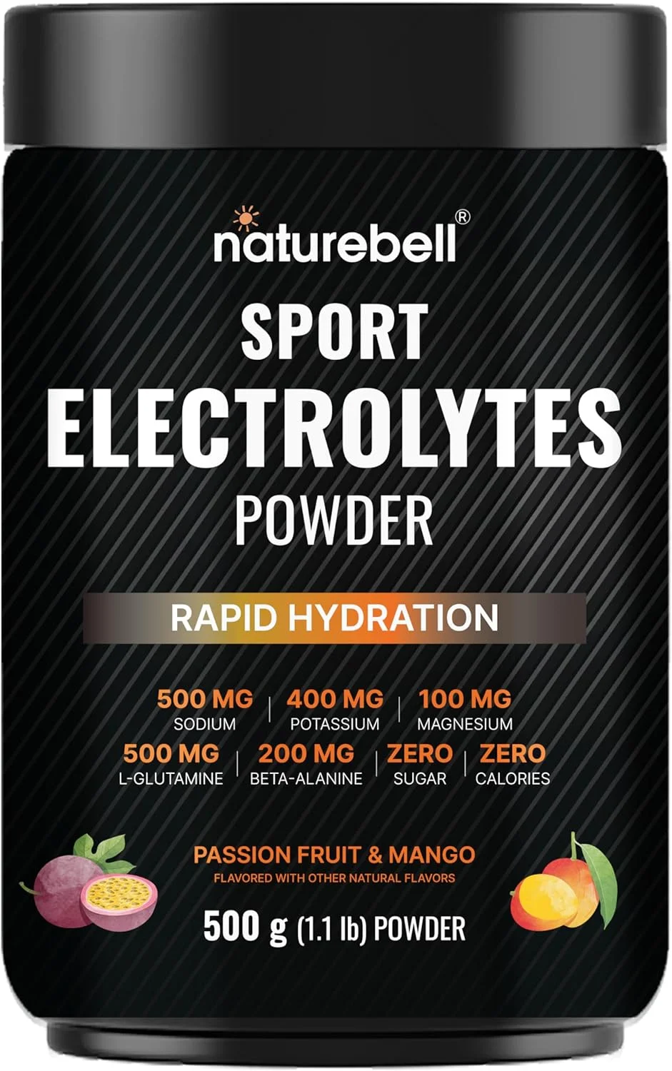 پودر الکترولیت ورزشی بدون شکر، 500 گرم (52 سروینگ) | نوشیدنی مخلوط آبرسان الکترولیتی با سدیم، پتاسیم، منیزیم، ال-گلوتامین، بتا آلانین و آب نارگیل – طعم پشن فروت و انبه پودر الکترولیت ورزشی بدون شکر، 500 گرم (52 سروینگ) | نوشیدنی مخلوط آبرسان الکترولیتی با سدیم، پتاسیم، منیزیم، ال-گلوتامین، بتا آلانین و آب نارگیل – طعم پشن فروت و انبه