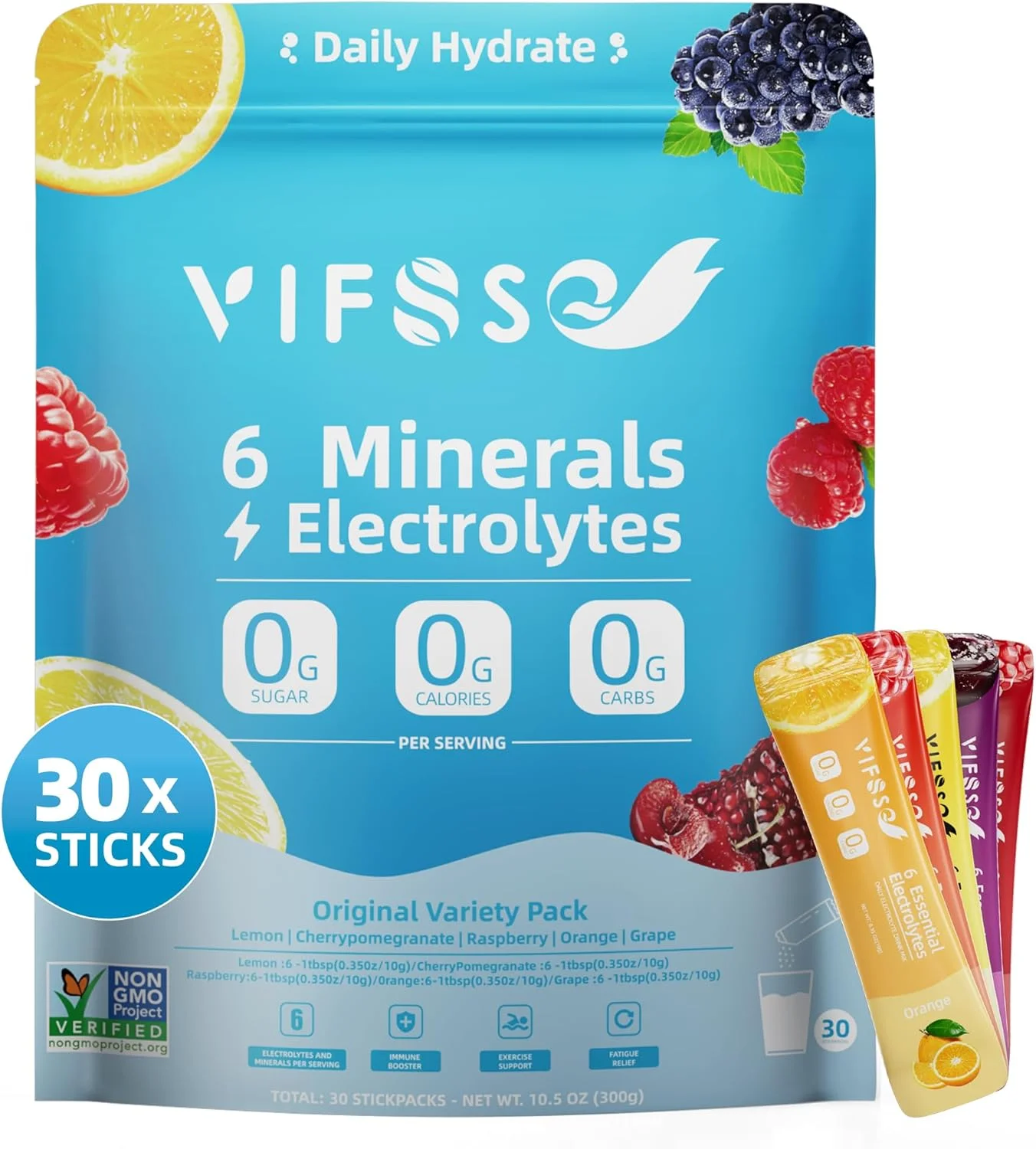 پودر مخلوط نوشیدنی الکترولیت - آبرسانی سریع با 6 ماده معدنی و الکترولیت، 30 عدد، بسته های متنوع بدون شکر لیمو، تمشک، انار گیلاس، پرتقال، انگور، برای تمرین و بازیابی انرژی پودر مخلوط نوشیدنی الکترولیت - آبرسانی سریع با 6 ماده معدنی و الکترولیت، 30 عدد، بسته های متنوع بدون شکر لیمو، تمشک، انار گیلاس، پرتقال، انگور، برای تمرین و بازیابی انرژی