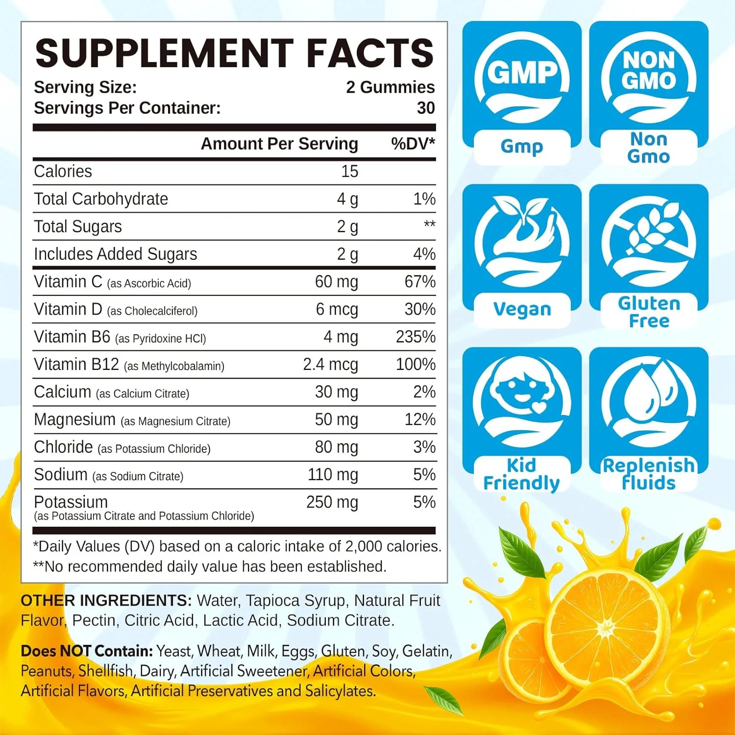 پاستیل های الکترولیت برای آبرسانی، پاستیل های جویدنی الکترولیت برای کودکان و بزرگسالان، حاوی پتاسیم، منیزیم، کلسیم، سدیم، کلرید برای دوندگان و ورزش های استقامتی، طعم پرتقال، وگان، 60 عدد پاستیل های الکترولیت برای آبرسانی، پاستیل های جویدنی الکترولیت برای کودکان و بزرگسالان، حاوی پتاسیم، منیزیم، کلسیم، سدیم، کلرید برای دوندگان و ورزش های استقامتی، طعم پرتقال، وگان، 60 عدد