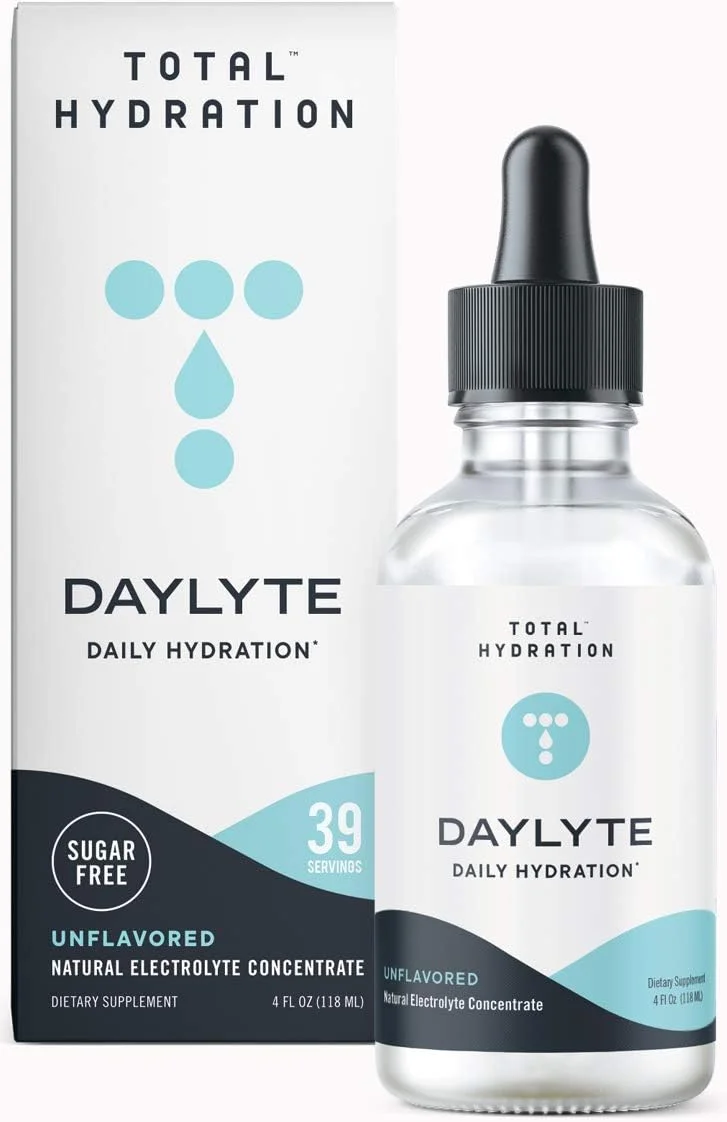 قطره های الکترولیت Daylyte، بدون طعم، مکمل آبرسانی روزانه بدون شکر با منیزیم، کلسیم و روی (39 سروینگ) قطره های الکترولیت Daylyte، بدون طعم، مکمل آبرسانی روزانه بدون شکر با منیزیم، کلسیم و روی (39 سروینگ)