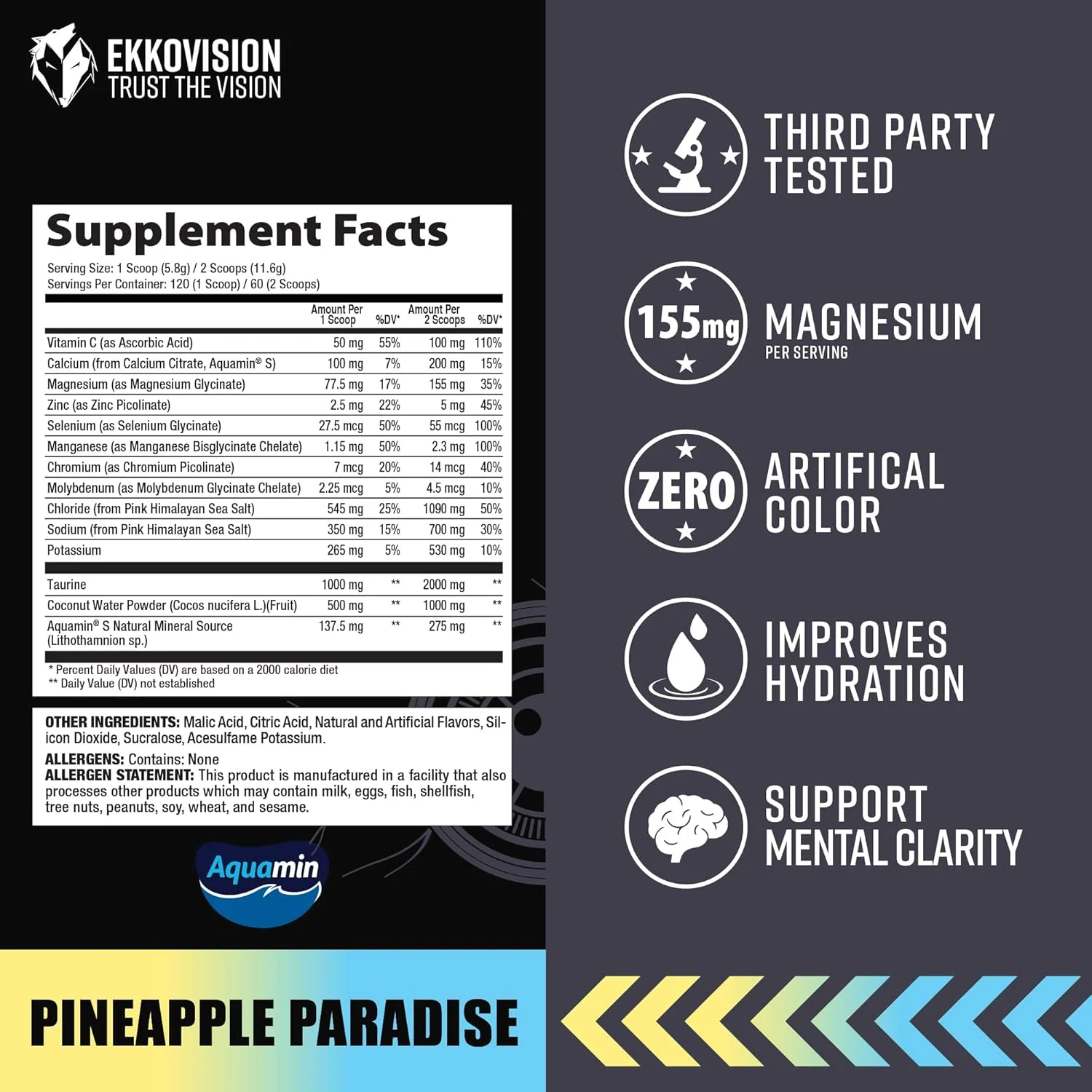 پودر الکترولیت و مواد معدنی اکوویژن اکولیت، 50 میلی گرم ویتامین C و 155 میلی گرم منیزیم برای پشتیبانی از هیدراتاسیون، الکترولیت های ضروری برای زنان و مردان، طعم آناناس پارادایس، 120 سروینگ پودر الکترولیت و مواد معدنی اکوویژن اکولیت، 50 میلی گرم ویتامین C و 155 میلی گرم منیزیم برای پشتیبانی از هیدراتاسیون، الکترولیت های ضروری برای زنان و مردان، طعم آناناس پارادایس، 120 سروینگ