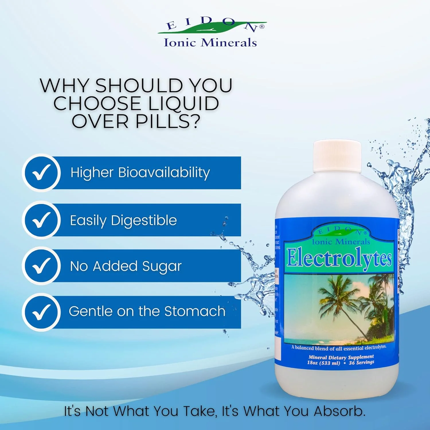 الکترولیت های ایدون - قطره های الکترولیت مایع، مکمل معدنی یونی برای افزودن به آب، احیا و تعادل الکترولیت ها، پشتیبانی از هیدراتاسیون، بدون شکر و شیرین کننده - 532 میلی لیتر الکترولیت های ایدون - قطره های الکترولیت مایع، مکمل معدنی یونی برای افزودن به آب، احیا و تعادل الکترولیت ها، پشتیبانی از هیدراتاسیون، بدون شکر و شیرین کننده - 532 میلی لیتر