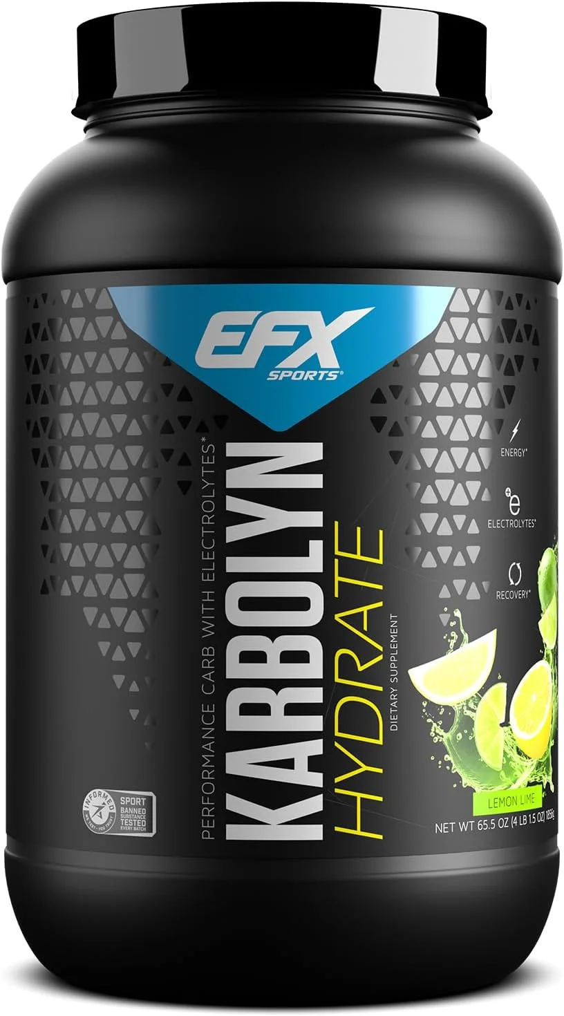 EFX Sports Karbolyn Hydrate | پودر کربوهیدرات + الکترولیت ها | مخلوط نوشیدنی ورزشی بدون شکر | سوخت و آبرسانی | بدون محرک | 66 سروینگ (لیمو ترش) EFX Sports Karbolyn Hydrate | پودر کربوهیدرات + الکترولیت ها | مخلوط نوشیدنی ورزشی بدون شکر | سوخت و آبرسانی | بدون محرک | 66 سروینگ (لیمو ترش)