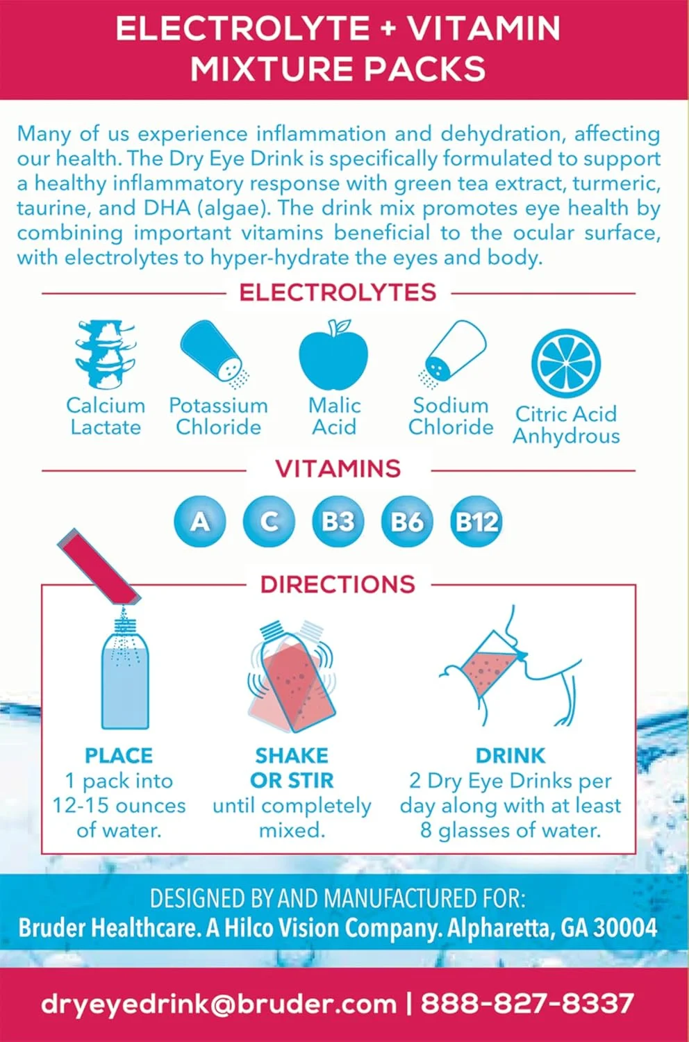 نوشیدنی آبرسان نهایی برای خشکی چشم | پودر الکترولیت بدون شکر | مخلوط با ویتامین ها، چای سبز، زردچوبه، تورین و DHA | 5 گرم در 20 بسته (میکس بری) نوشیدنی آبرسان نهایی برای خشکی چشم | پودر الکترولیت بدون شکر | مخلوط با ویتامین ها، چای سبز، زردچوبه، تورین و DHA | 5 گرم در 20 بسته (میکس بری)