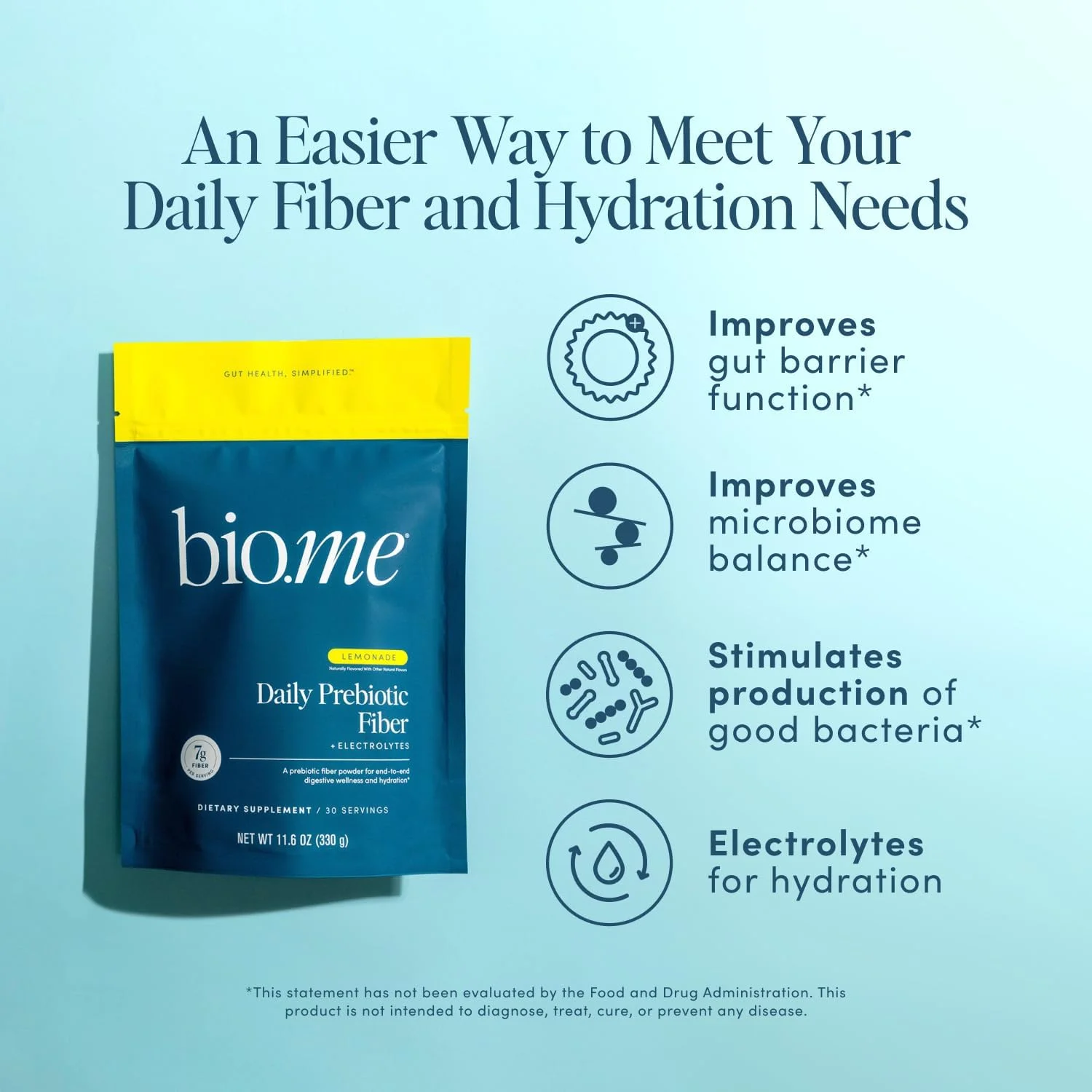 نوشیدنی روزانه پریبیوتیک با طعم لیمو و الکترولیت - 7 گرم در هر وعده - پودر مکمل فیبر محلول برای زنان و مردان - سلامت دستگاه گوارش، سلامت روده و آبرسانی - بدون شکر - 30 وعده نوشیدنی روزانه پریبیوتیک با طعم لیمو و الکترولیت - 7 گرم در هر وعده - پودر مکمل فیبر محلول برای زنان و مردان - سلامت دستگاه گوارش، سلامت روده و آبرسانی - بدون شکر - 30 وعده