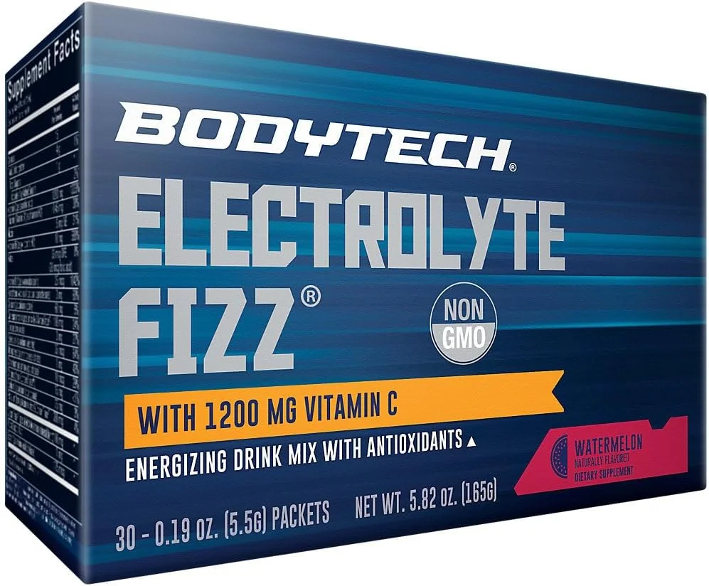 پودر الکترولیت گازدار بادی تک - پشتیبانی از هیدراتاسیون، انرژی و استقامت با 1200 میلی گرم ویتامین C - طعم هندوانه (30 عدد) پودر الکترولیت گازدار بادی تک - پشتیبانی از هیدراتاسیون، انرژی و استقامت با 1200 میلی گرم ویتامین C - طعم هندوانه (30 عدد)