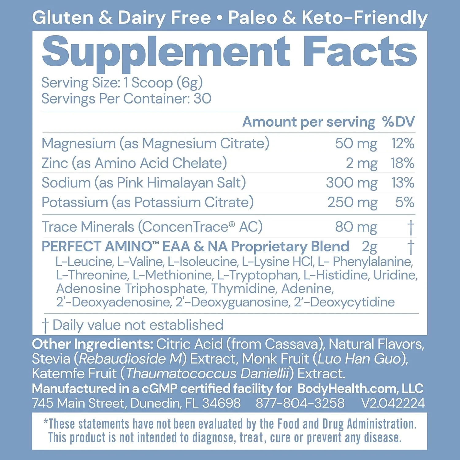 پودر الکترولیت پرفکت آمینو بادی هلث بدون شکر، آبرسانی، کتو، نوشیدنی الکترولیت بدون شکر با مواد معدنی کمیاب - لیمو ترش - 30 سروینگ پودر الکترولیت پرفکت آمینو بادی هلث بدون شکر، آبرسانی، کتو، نوشیدنی الکترولیت بدون شکر با مواد معدنی کمیاب - لیمو ترش - 30 سروینگ