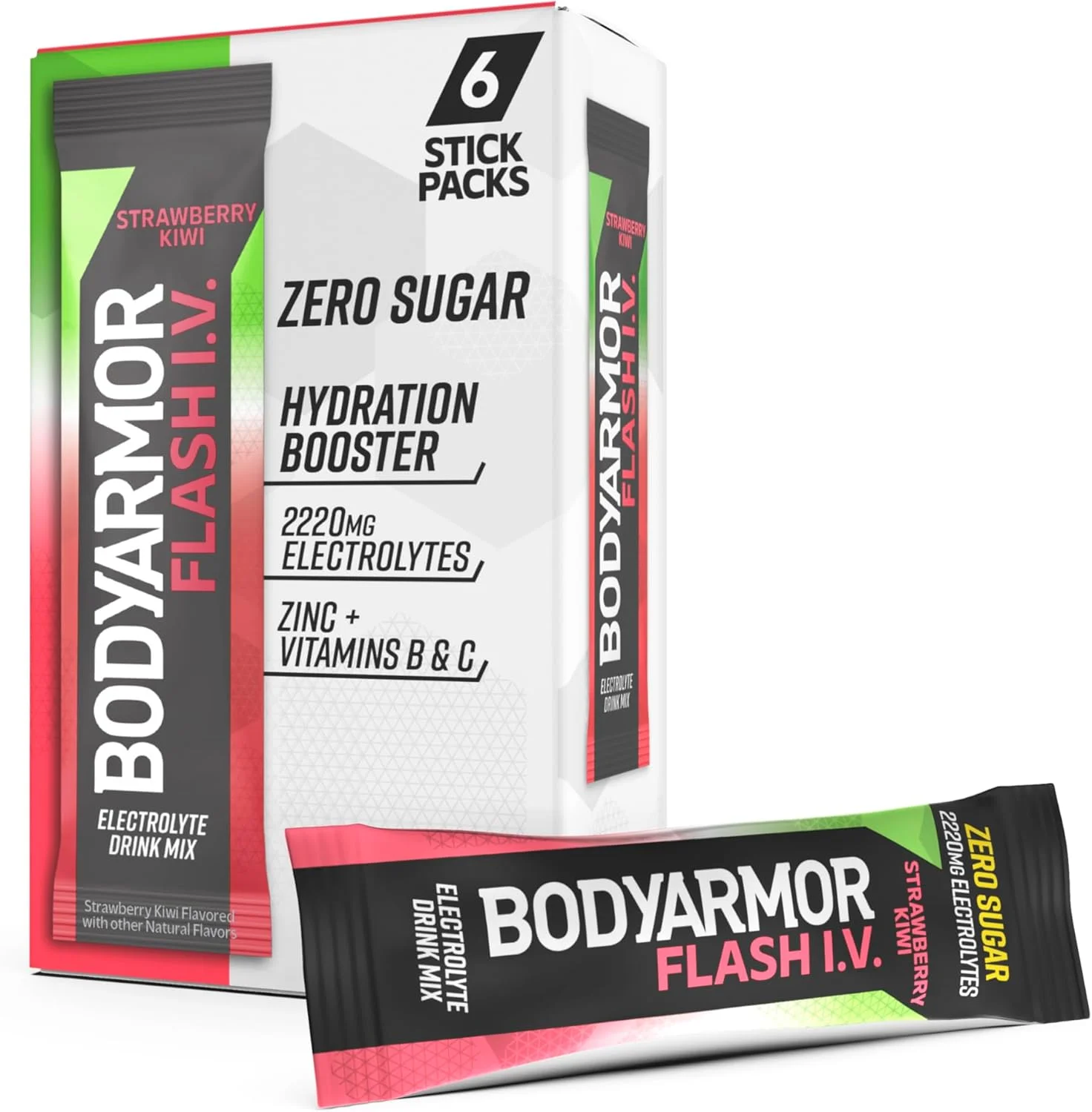 پودر الکترولیت BODYARMOR Flash IV، طعم توت فرنگی کیوی - مخلوط نوشیدنی بدون شکر، بسته های تک نفره، پودر آب نارگیل (6 عدد) پودر الکترولیت BODYARMOR Flash IV، طعم توت فرنگی کیوی - مخلوط نوشیدنی بدون شکر، بسته های تک نفره، پودر آب نارگیل (6 عدد)