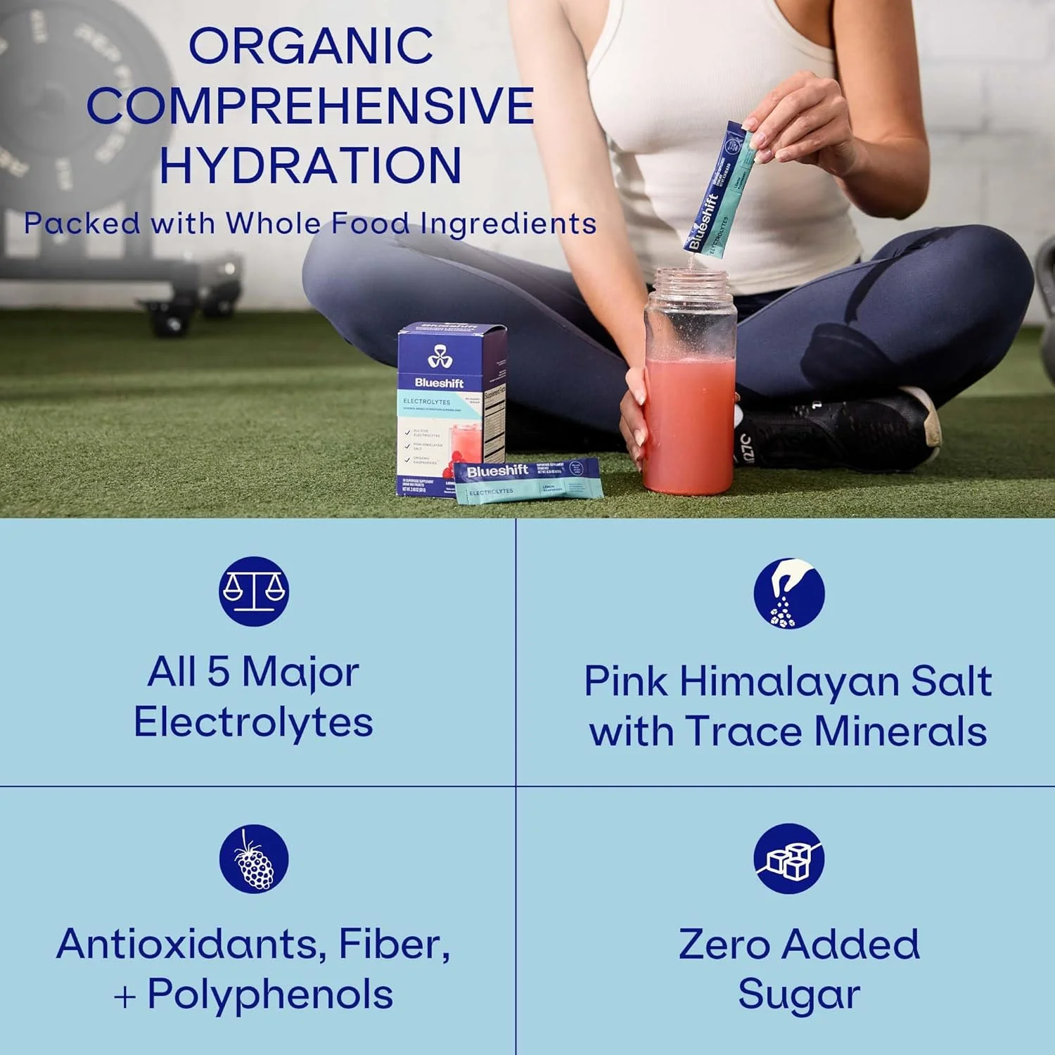 الکترولیت های Blueshift - پودر الکترولیت طبیعی، بسته های آبرسانی ارگانیک، مخلوط نوشیدنی الکترولیتی بدون شکر، بسته های تک نفره - طعم لیمو تمشک، بسته های پودری (10 بسته) الکترولیت های Blueshift - پودر الکترولیت طبیعی، بسته های آبرسانی ارگانیک، مخلوط نوشیدنی الکترولیتی بدون شکر، بسته های تک نفره - طعم لیمو تمشک، بسته های پودری (10 بسته)