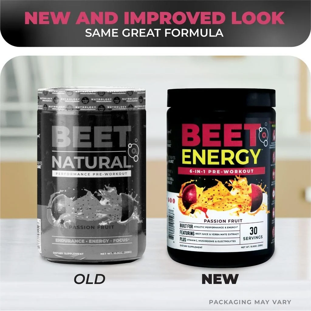 Nutrology Beet Energy O2, Pre Workout Powder, Energy, Endurance & Nitric Oxide Booster with Beet Powder, Yerba Mate, Adaptogens & Electrolytes, Vegan Pre Workout, Passion Fruit Flavor, 30 Servings Nutrology Beet Energy O2, Pre Workout Powder, Energy, Endurance & Nitric Oxide Booster with Beet Powder, Yerba Mate, Adaptogens & Electrolytes, Vegan Pre Workout, Passion Fruit Flavor, 30 Servings