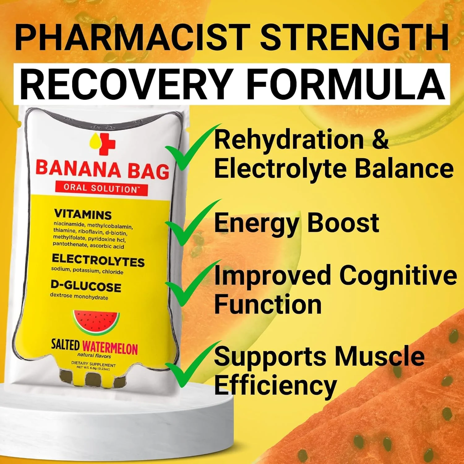 محلول خوراکی بسته های مخلوط موز – بسته 6 عددی | ترکیبی با طراوت از الکترولیت ها، ویتامین C و کمپلکس B | ساخته شده برای آبرسانی و تقویت روزانه در هر زمان - در خانه، محل کار یا در حال حرکت