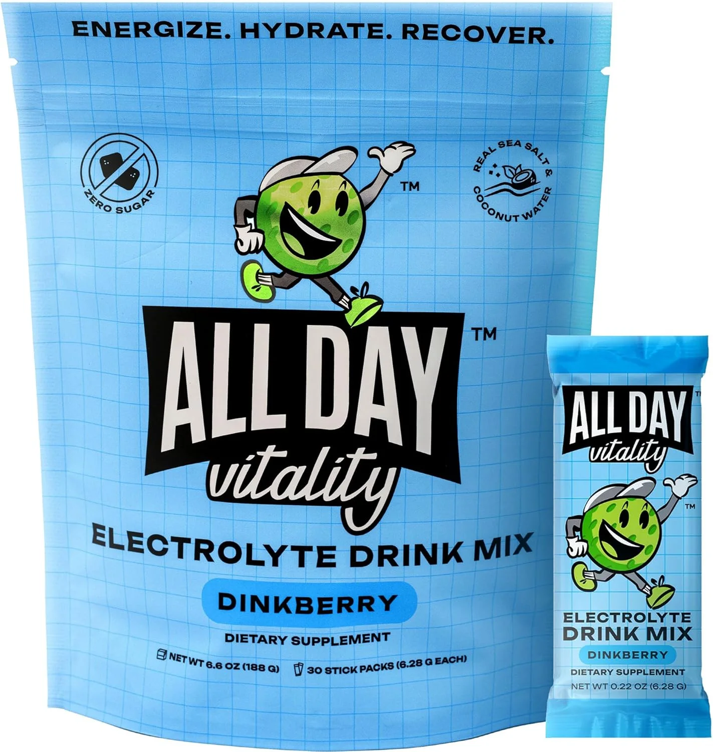 پودر الکترولیت برای بازی پیکلبال | بدون شکر، غیر تراریخته | 30 عدد پودر الکترولیت برای بازی پیکلبال | بدون شکر، غیر تراریخته | 30 عدد