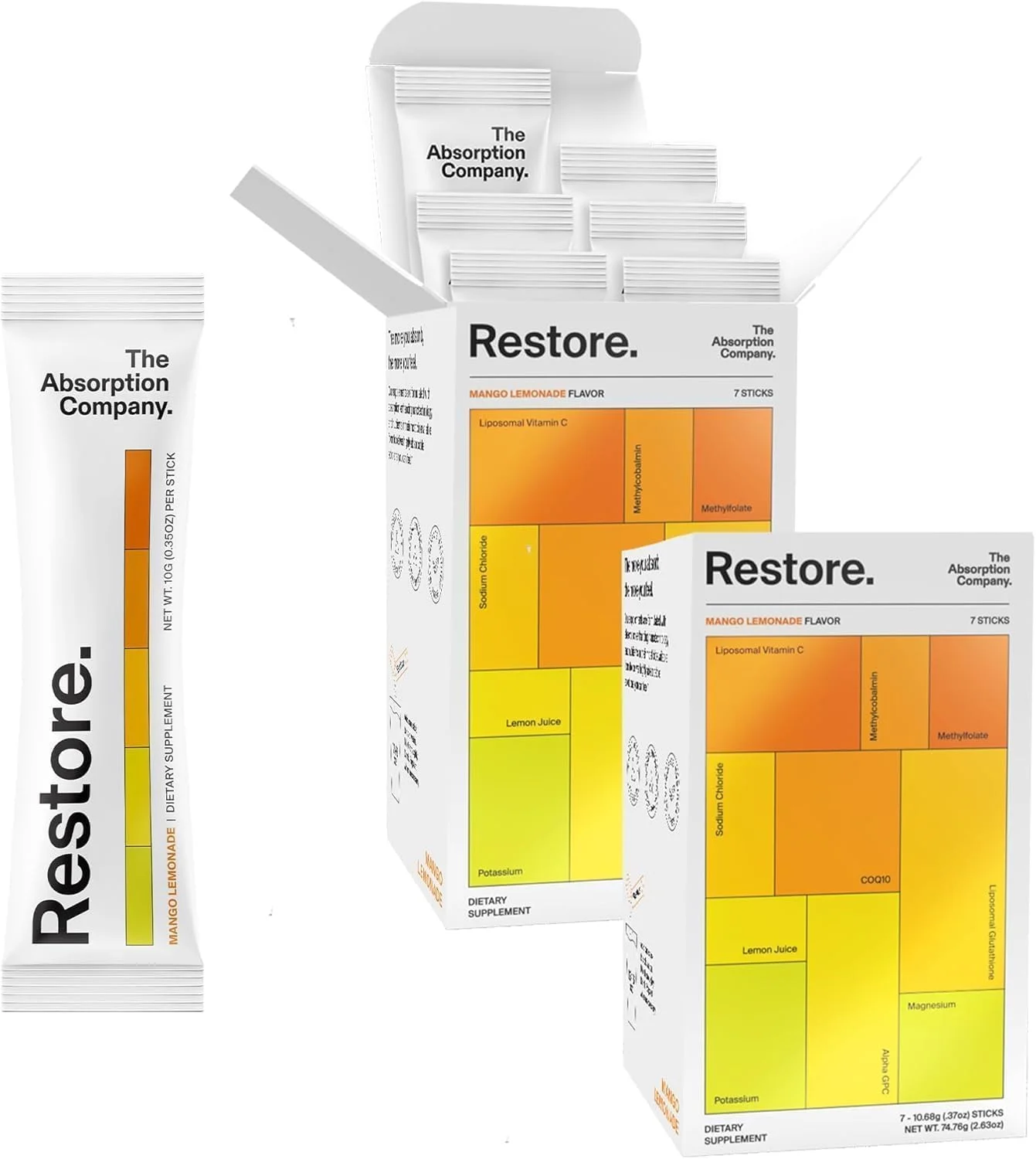 پودر الکترولیت The Absorption Company - ترکیب نوشیدنی آبرسان و ریکاوری بعد از تمرین با گلوتاتیون لیپوزومی، ویتامین C و ویتامین های B متیله - طعم انبه لیموناد (14 عدد) پودر الکترولیت The Absorption Company - ترکیب نوشیدنی آبرسان و ریکاوری بعد از تمرین با گلوتاتیون لیپوزومی، ویتامین C و ویتامین های B متیله - طعم انبه لیموناد (14 عدد)