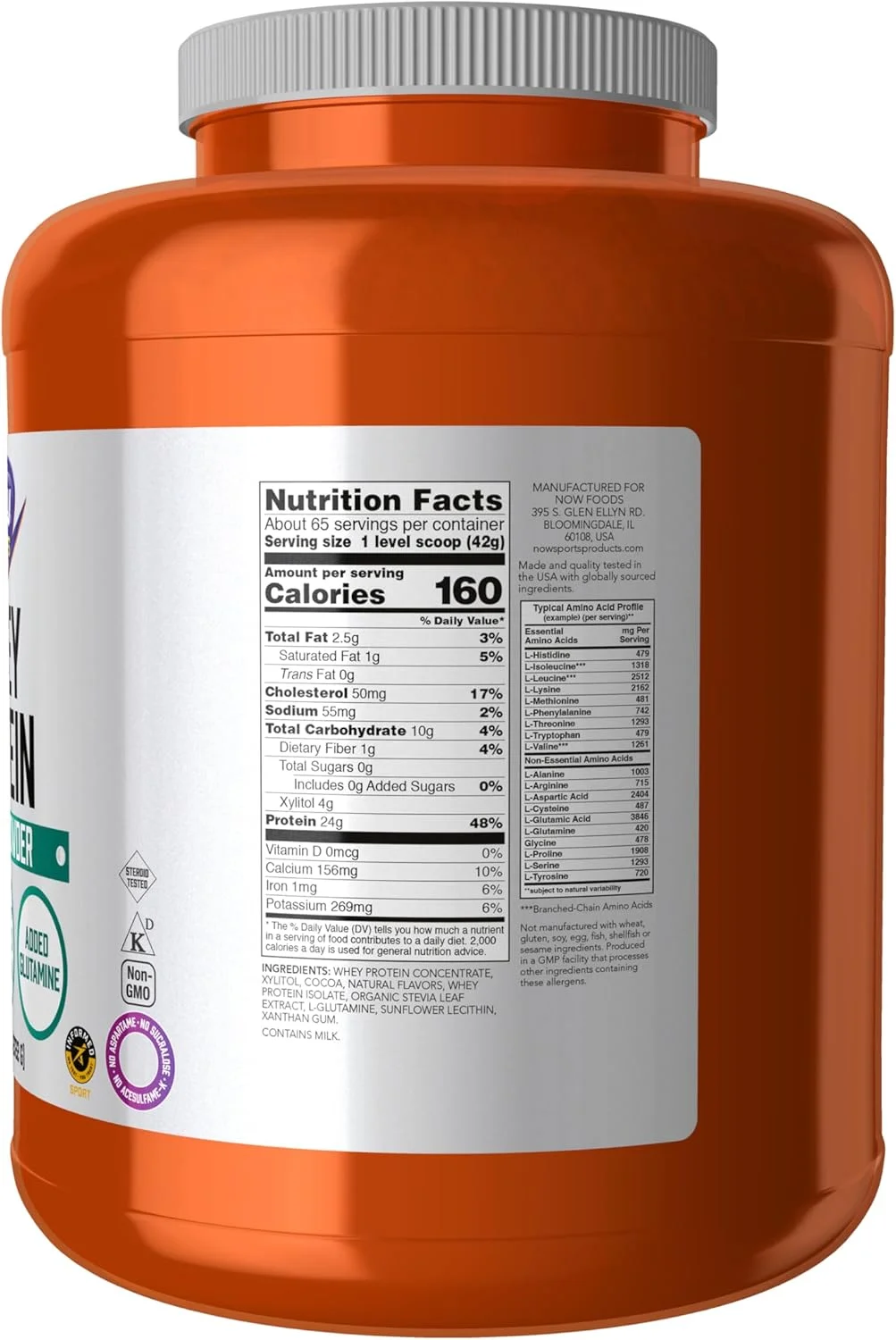 NOW Foods Sports Nutrition، پروتئین وی، 24 گرم با BCAAs، پودر شکلاتی خامهای، 6 پوند NOW Foods Sports Nutrition، پروتئین وی، 24 گرم با BCAAs، پودر شکلاتی خامهای، 6 پوند