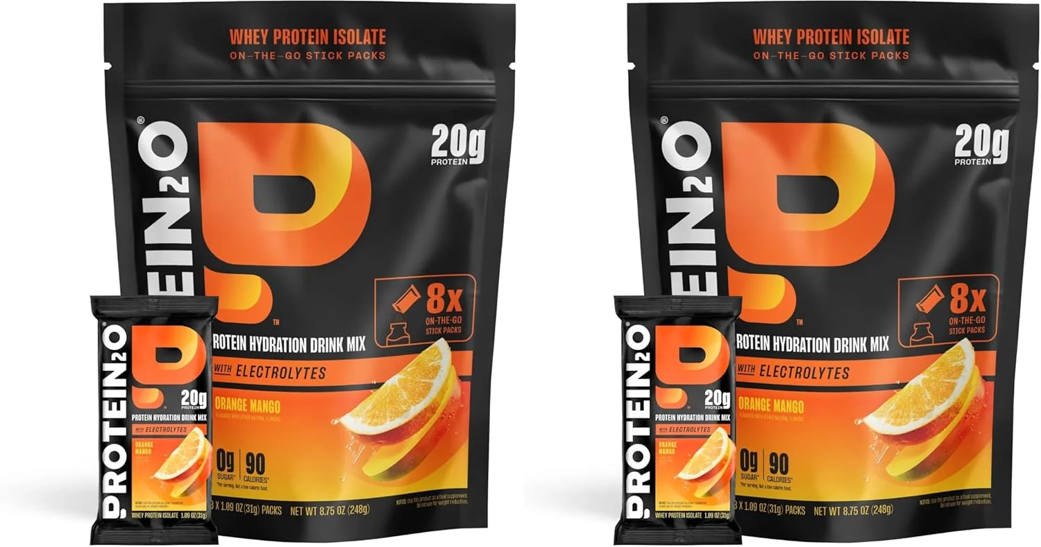 پودر پروتئین وی ایزوله Protein2o، 20 گرم پروتئین، 370 میلی گرم الکترولیت، ویتامین های B5 و B6، بدون شکر، انبه پرتقالی، بسته 16 عددی پودر پروتئین وی ایزوله Protein2o، 20 گرم پروتئین، 370 میلی گرم الکترولیت، ویتامین های B5 و B6، بدون شکر، انبه پرتقالی، بسته 16 عددی