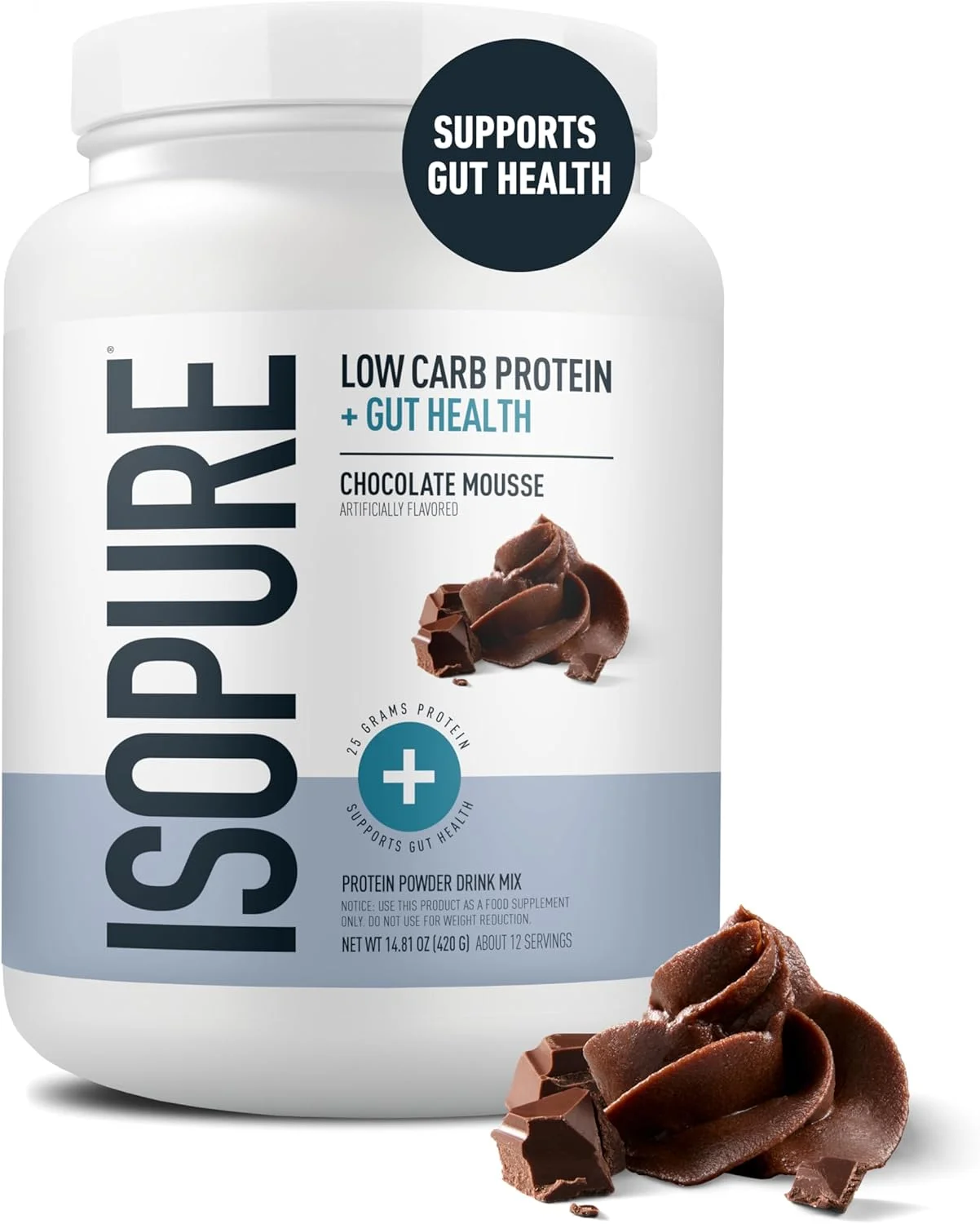 پودر پروتئین ایزوپیور + سلامت روده و پشتیبانی سیستم ایمنی، موس شکلاتی، 25 گرم پروتئین وی با پریبیوتیک و ویتامینها، 12 سروینگ (بسته 1 عددی) پودر پروتئین ایزوپیور + سلامت روده و پشتیبانی سیستم ایمنی، موس شکلاتی، 25 گرم پروتئین وی با پریبیوتیک و ویتامینها، 12 سروینگ (بسته 1 عددی)