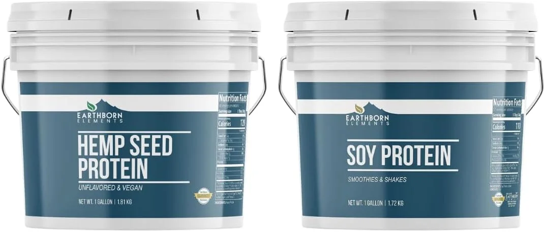 بسته پروتئین سویا و پروتئین دانه شاهدانه Earthborn Elements، سطل 1 گالنی، مکمل های ورزشی، اسموتی و شیک بسته پروتئین سویا و پروتئین دانه شاهدانه Earthborn Elements، سطل 1 گالنی، مکمل های ورزشی، اسموتی و شیک