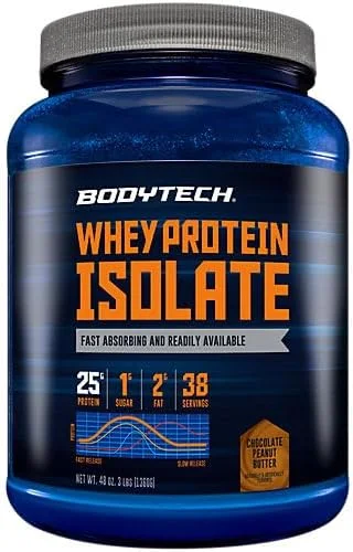 پودر پروتئین وی ایزوله BodyTech - ۲۵ گرم پروتئین در هر وعده با BCAAs - جذب سریع برای رشد و ریکاوری عضلات - شکلات غنی (۱۳۶۰ گرم، ۳۸ وعده) پودر پروتئین وی ایزوله BodyTech - ۲۵ گرم پروتئین در هر وعده با BCAAs - جذب سریع برای رشد و ریکاوری عضلات - شکلات غنی (۱۳۶۰ گرم، ۳۸ وعده)