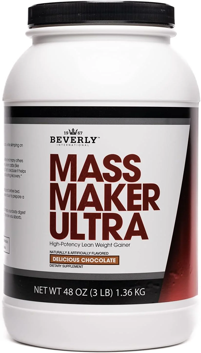 Beverly International Mass Maker Ultra شکلاتی، 14 سروینگ، 3 پوند. عضله سازی حرفه ای. پروتئین ایزوله شیر، پروتئین ایزوله وی + تخم مرغ. روغن MCT. کربوهیدرات های تمیز، طعم عالی Beverly International Mass Maker Ultra شکلاتی، 14 سروینگ، 3 پوند. عضله سازی حرفه ای. پروتئین ایزوله شیر، پروتئین ایزوله وی + تخم مرغ. روغن MCT. کربوهیدرات های تمیز، طعم عالی