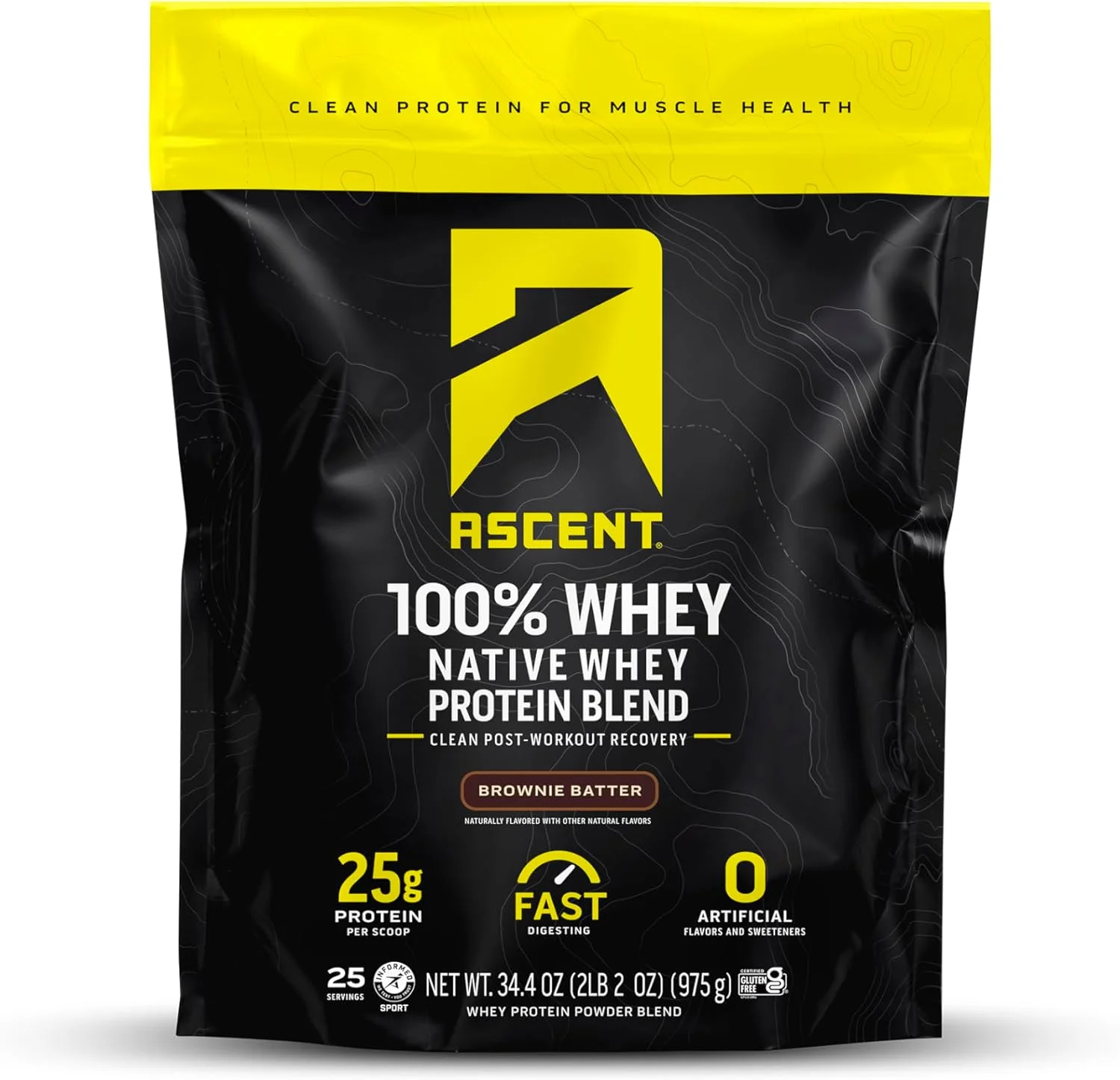 پودر پروتئین وی 100% Ascent - ایزوله پروتئین وی برای بعد از تمرین، بدون طعم دهنده ها و شیرین کننده های مصنوعی، بدون گلوتن، 5.5 گرم BCAA، 2.6 گرم لوسین، آمینو اسیدهای ضروری، طعم خمیر براونی 770 گرم پودر پروتئین وی 100% Ascent - ایزوله پروتئین وی برای بعد از تمرین، بدون طعم دهنده ها و شیرین کننده های مصنوعی، بدون گلوتن، 5.5 گرم BCAA، 2.6 گرم لوسین، آمینو اسیدهای ضروری، طعم خمیر براونی 770 گرم