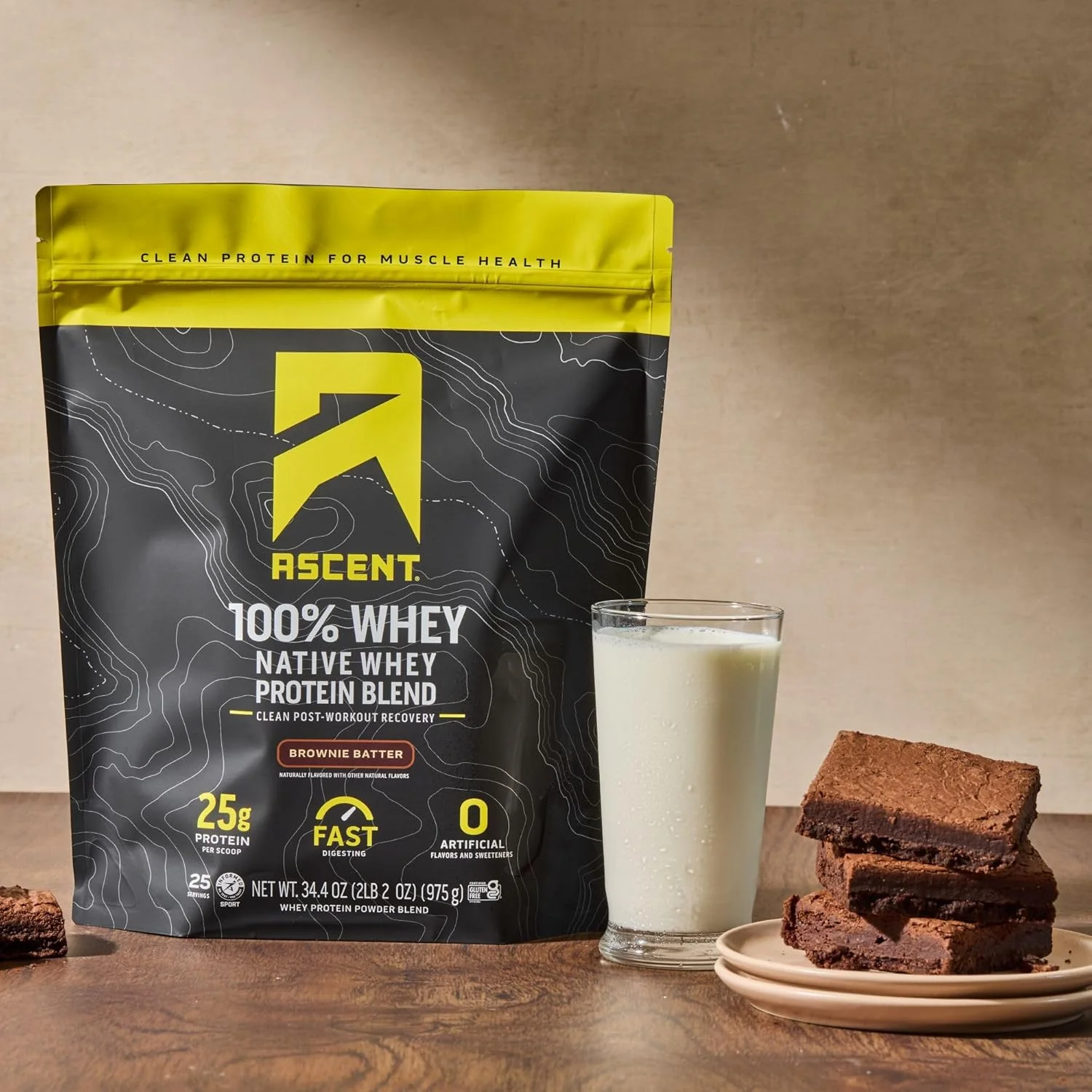 پودر پروتئین وی 100% Ascent - ایزوله پروتئین وی برای بعد از تمرین، بدون طعم دهنده ها و شیرین کننده های مصنوعی، بدون گلوتن، 5.5 گرم BCAA، 2.6 گرم لوسین، آمینو اسیدهای ضروری، طعم خمیر براونی 770 گرم پودر پروتئین وی 100% Ascent - ایزوله پروتئین وی برای بعد از تمرین، بدون طعم دهنده ها و شیرین کننده های مصنوعی، بدون گلوتن، 5.5 گرم BCAA، 2.6 گرم لوسین، آمینو اسیدهای ضروری، طعم خمیر براونی 770 گرم