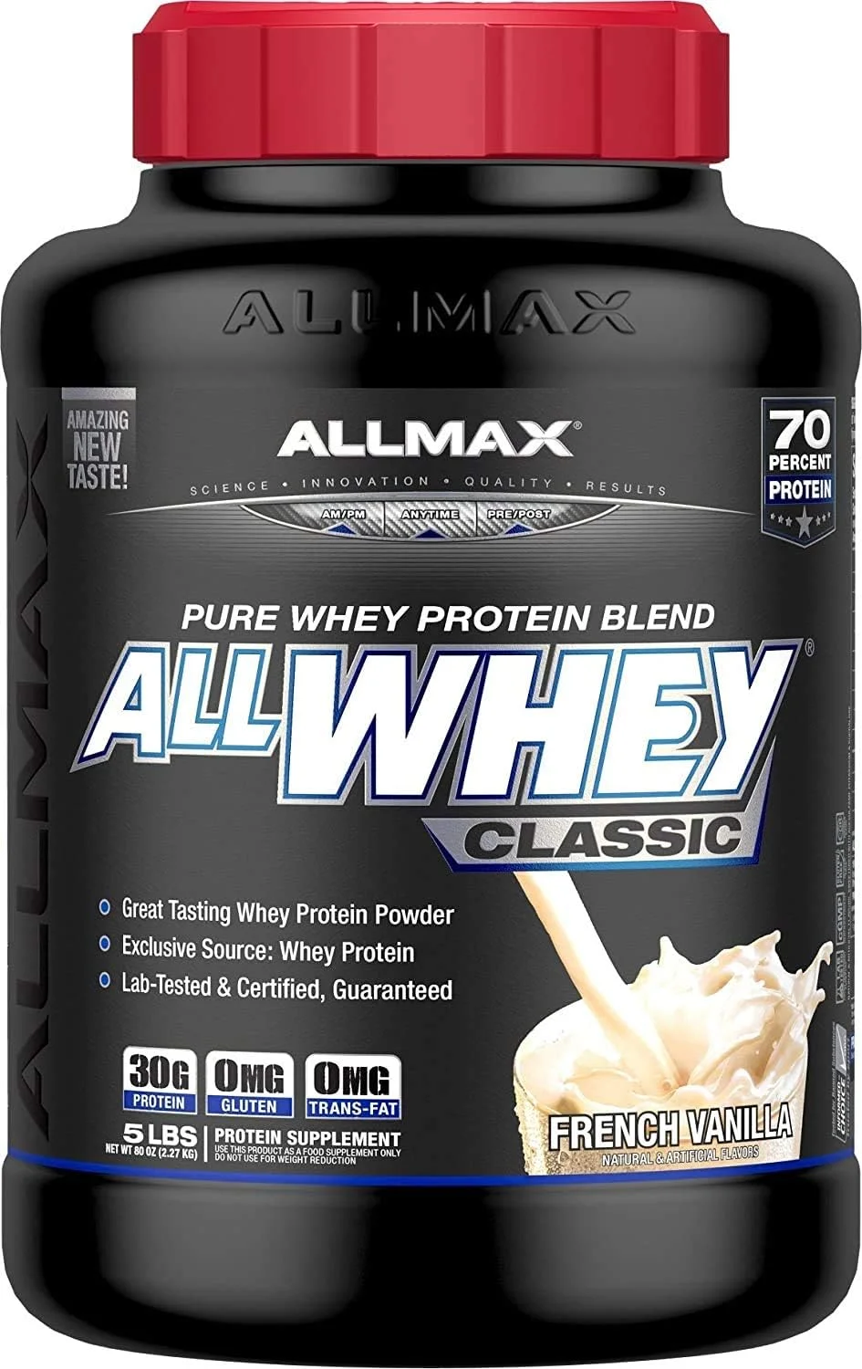 پروتئین وی کلاسیک AllWhey نوتریشن AllMax، وانیلی، 5 پوند پروتئین وی کلاسیک AllWhey نوتریشن AllMax، وانیلی، 5 پوند