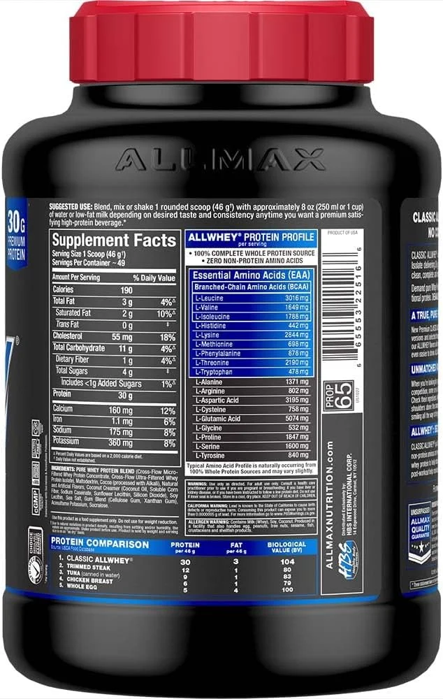 آل وی کلاسیک AllMax Nutrition، شکلاتی، ۲.۲۷ کیلوگرم آل وی کلاسیک AllMax Nutrition، شکلاتی، ۲.۲۷ کیلوگرم
