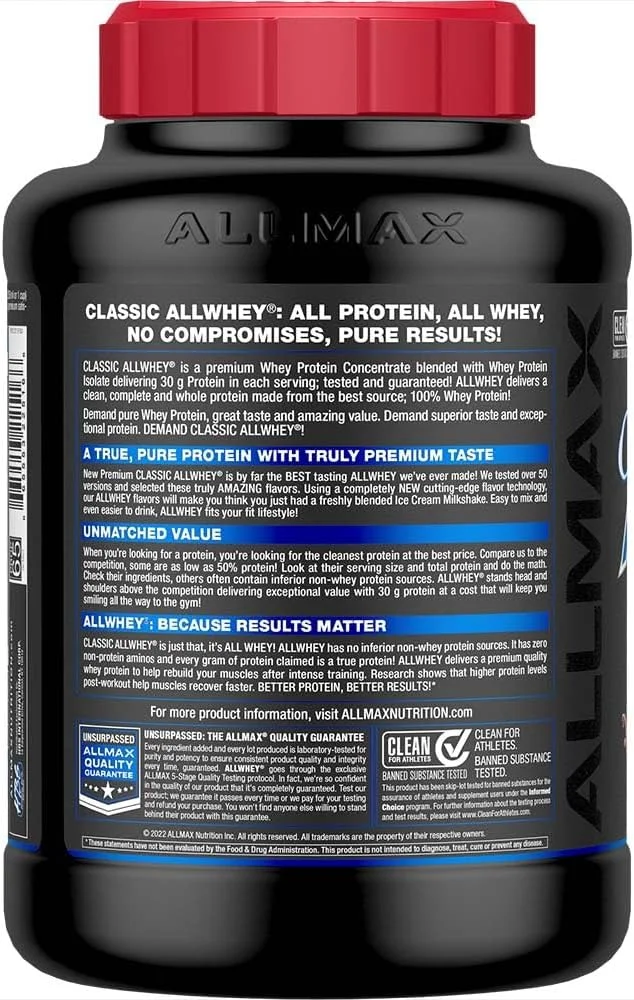 آل وی کلاسیک AllMax Nutrition، شکلاتی، ۲.۲۷ کیلوگرم آل وی کلاسیک AllMax Nutrition، شکلاتی، ۲.۲۷ کیلوگرم