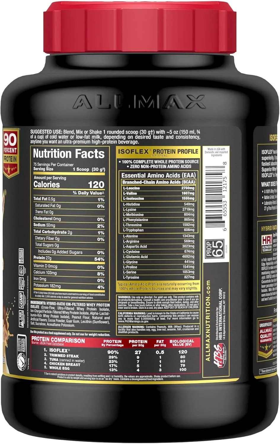 پروتئین وی ایزوله ایزوفلکس AllMax Nutrition - ۲۷ گرم پروتئین در هر پیمانه - ۹۹% بدون لاکتوز - بدون گلوتن و سویا - کره بادام زمینی شکلاتی - ۲.۲۷ کیلوگرم پروتئین وی ایزوله ایزوفلکس AllMax Nutrition - ۲۷ گرم پروتئین در هر پیمانه - ۹۹% بدون لاکتوز - بدون گلوتن و سویا - کره بادام زمینی شکلاتی - ۲.۲۷ کیلوگرم
