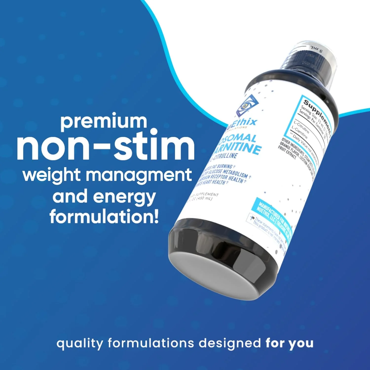 مکمل ال-کارنیتین لیپوزومی NuEthix Formulations 600 میلی گرم با ال-سیترولین 1000 میلی گرم برای مدیریت وزن سالم، متابولیسم چربی، تولید انرژی و افزایش جریان خون، برای مردان و زنان مکمل ال-کارنیتین لیپوزومی NuEthix Formulations 600 میلی گرم با ال-سیترولین 1000 میلی گرم برای مدیریت وزن سالم، متابولیسم چربی، تولید انرژی و افزایش جریان خون، برای مردان و زنان