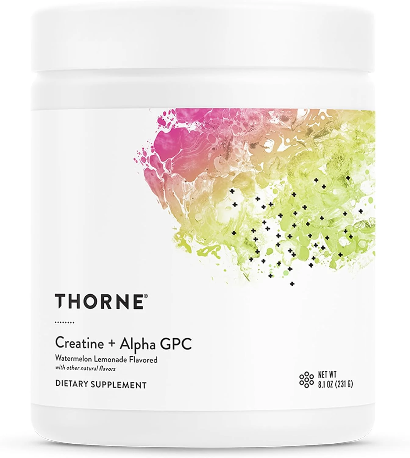 ثورن - کراتین + آلفا جی پی سی - پودر کراتین مونوهیدرات میکرونیزه - پشتیبانی از عضلات و عملکرد شناختی* - برای زنان و مردان - طعم هندوانه لیموناد - دارای گواهی NSF برای ورزش - 30 سروینگ