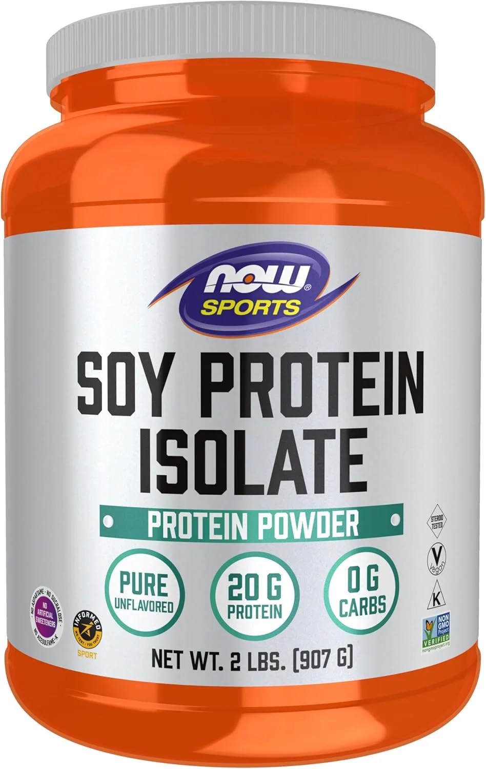 NOW Foods Sports Nutrition، پروتئین ایزوله سویا 20 گرم، 0 کربوهیدرات، پودر بدون طعم، 2 پوند