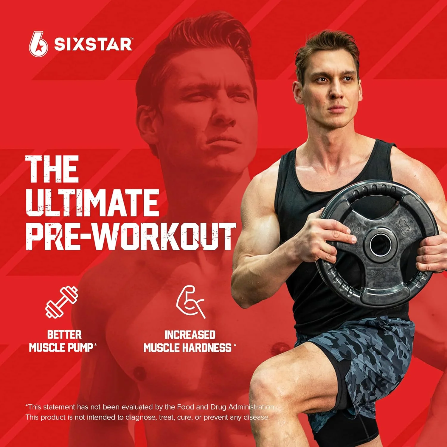 مکمل اکسید نیتریک سیکس استار برای آقایان و بانوان، عضله ساز (60 عدد) - قرص های تقویت کننده اکسید نیتریک پمپ عضلانی مکمل قبل از تمرین - تغذیه ورزشی برای عضله سازی، قدرت و انرژی