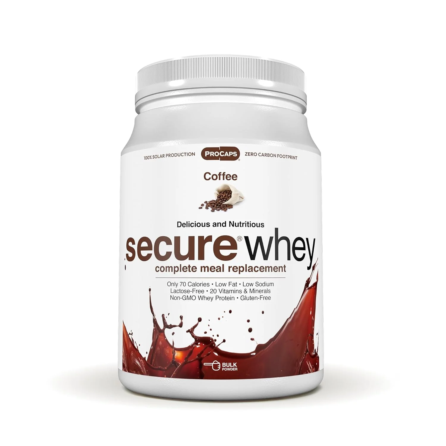 جایگزین غذای کامل پروتئین وی Secure اندرو لِسمن - قهوه 60 سروینگ - فقط 70 کالری، 7 گرم پروتئین وی فوق خالص، ویتامین ها، مواد معدنی، کم چرب، مغذی، خوشمزه، فورا مخلوط می شود